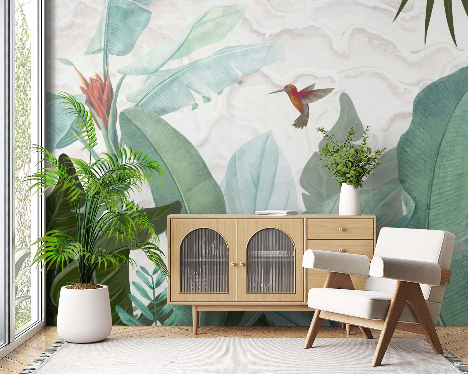 Fototapet pasăre colibri în căutarea nectarului dulce