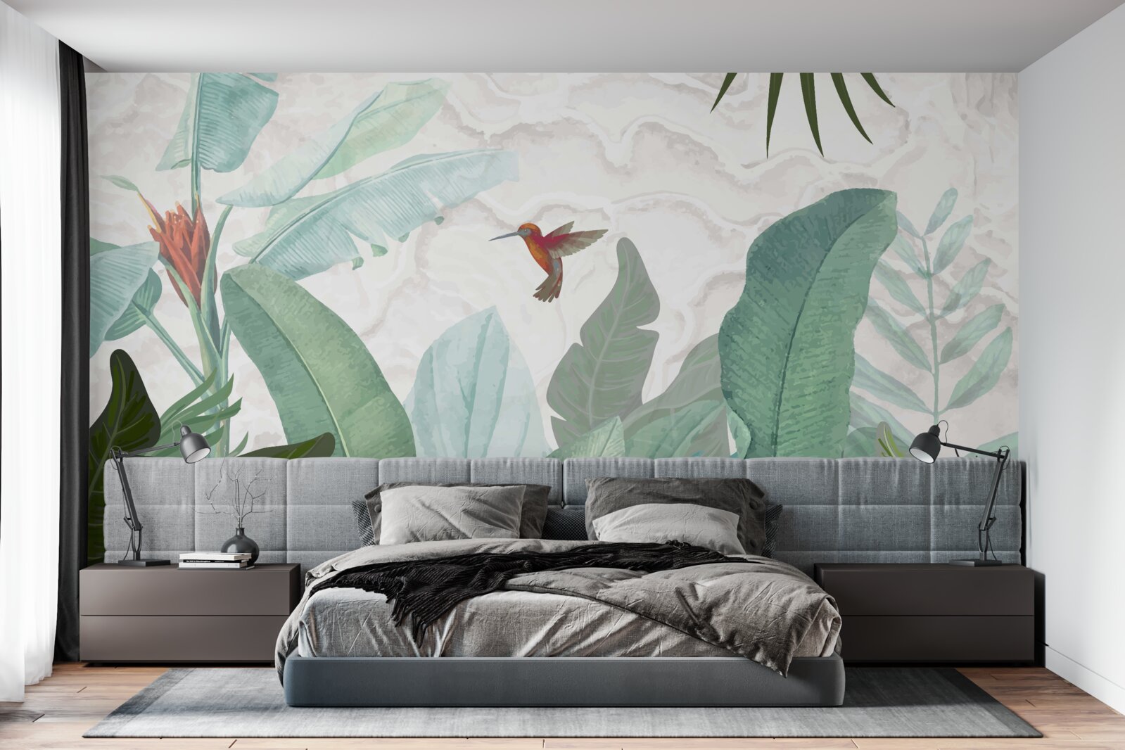 Fototapet pasăre colibri în căutarea nectarului dulce