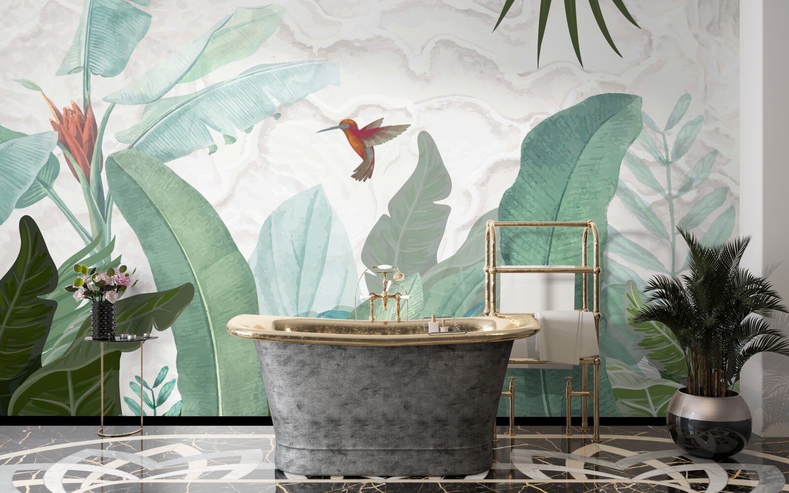 Fototapet pasăre colibri în căutarea nectarului dulce