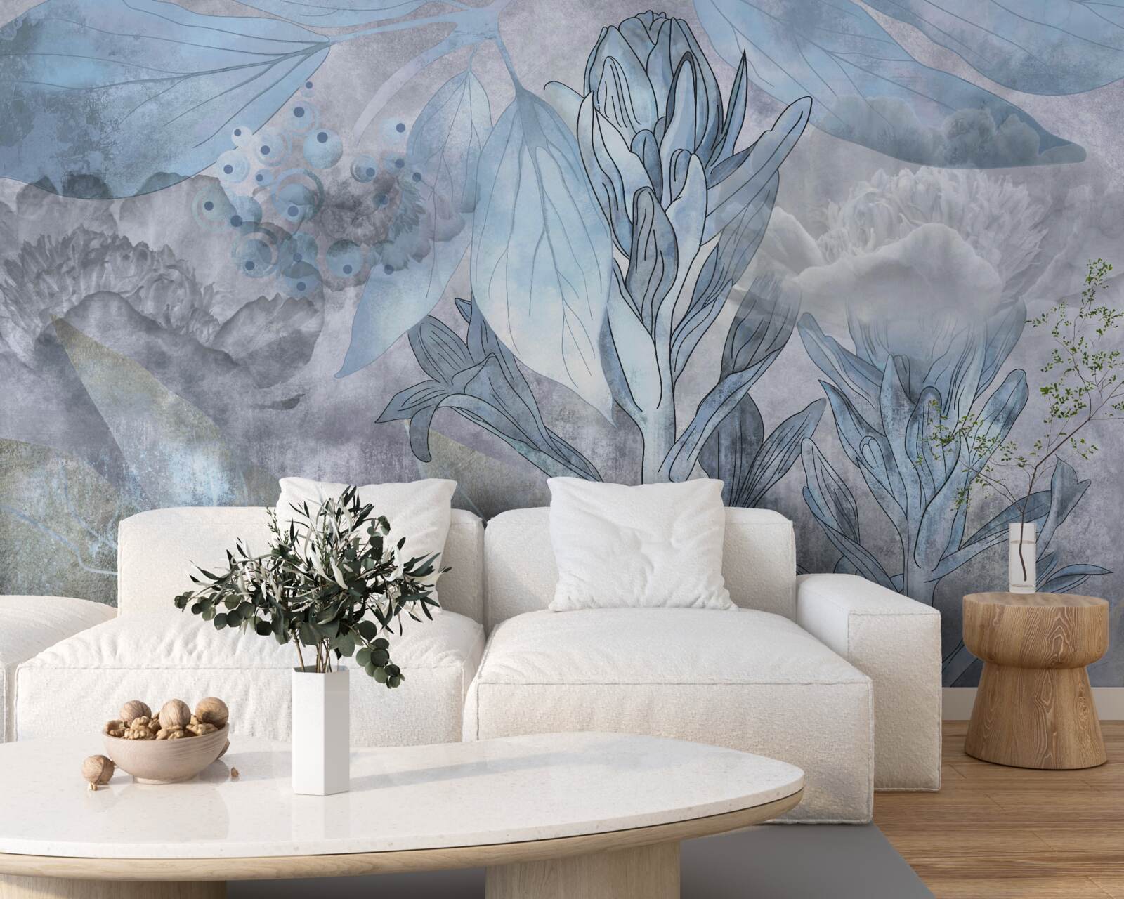 Fototapet muguri între frunze în zori