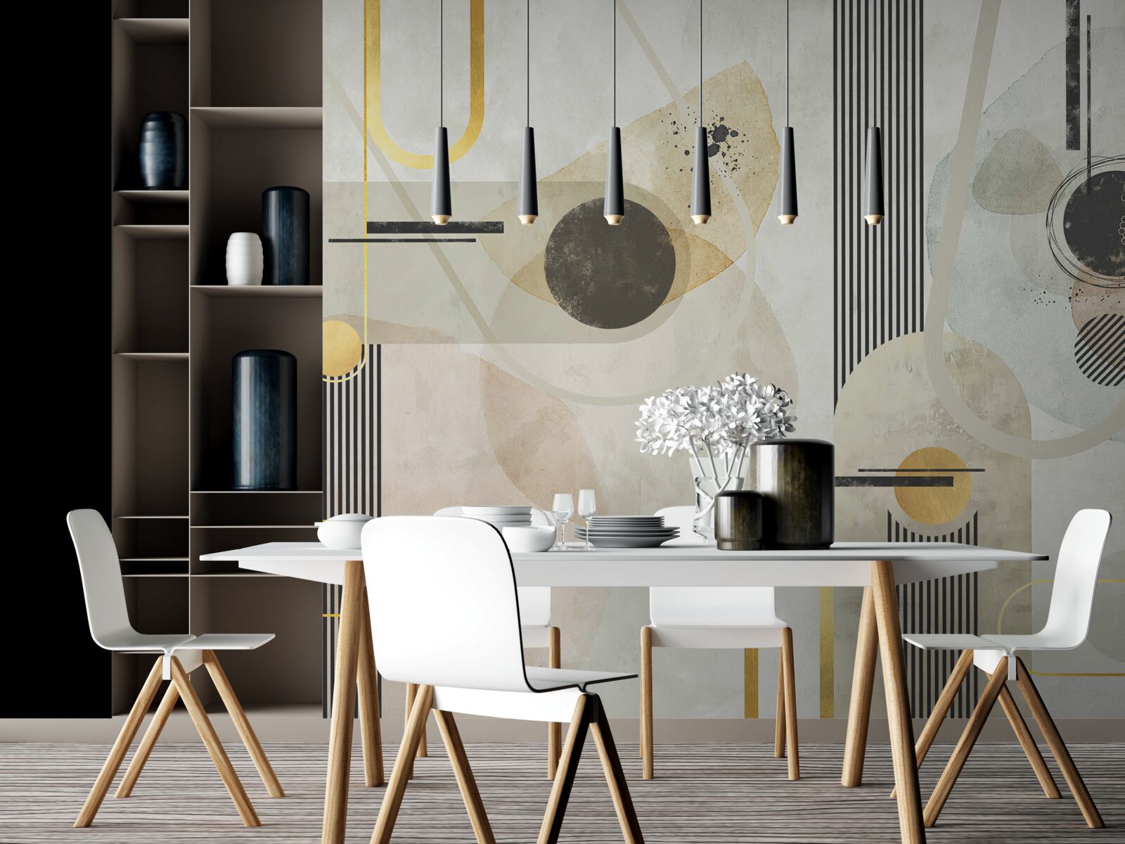 Fototapet forme și linii abstracte verticale