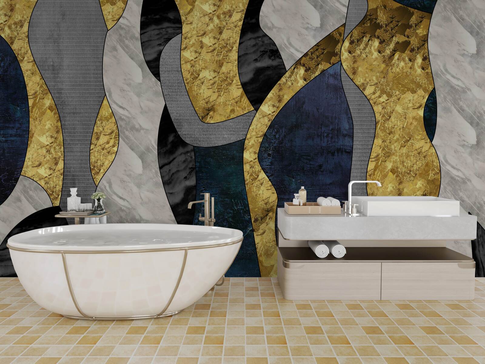 Fototapet femeie în element lichid