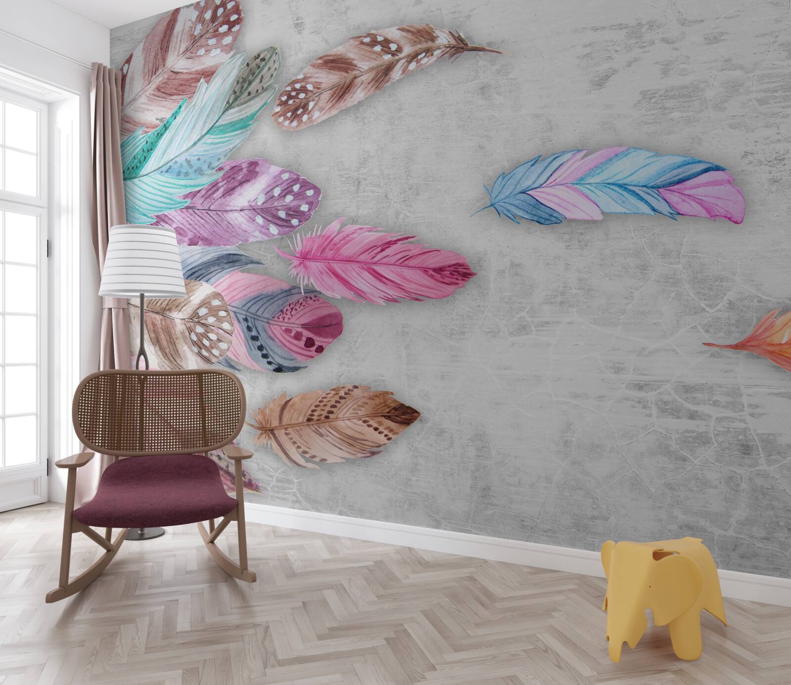 Fototapet pene în nuanțe de lumină blândă