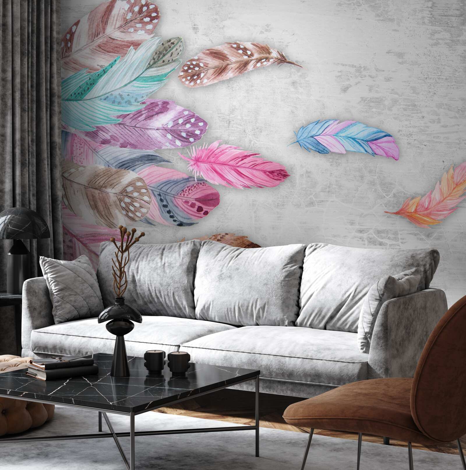 Fototapet pene în nuanțe de lumină blândă