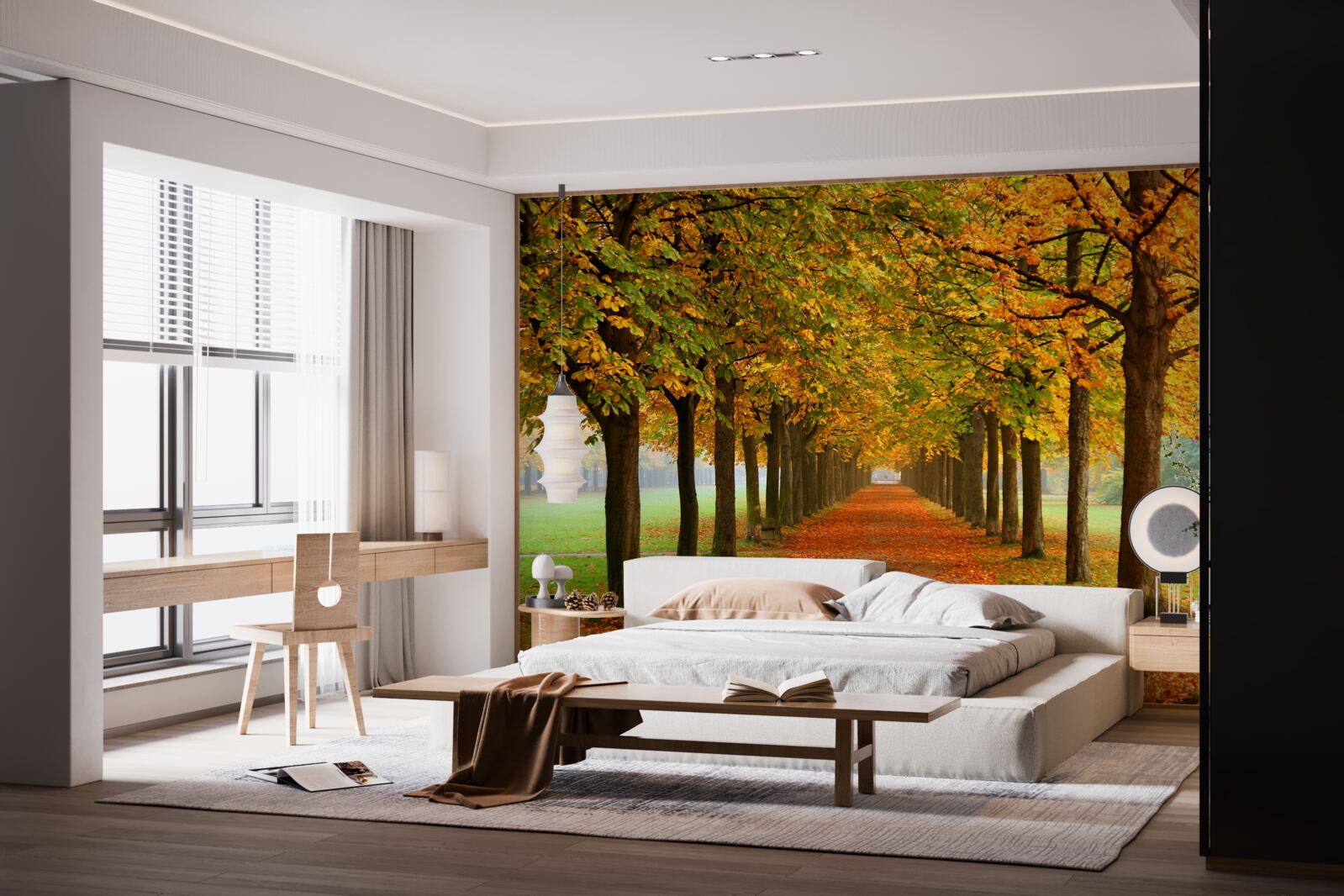 Fototapet cărare nesfârșită de toamnă