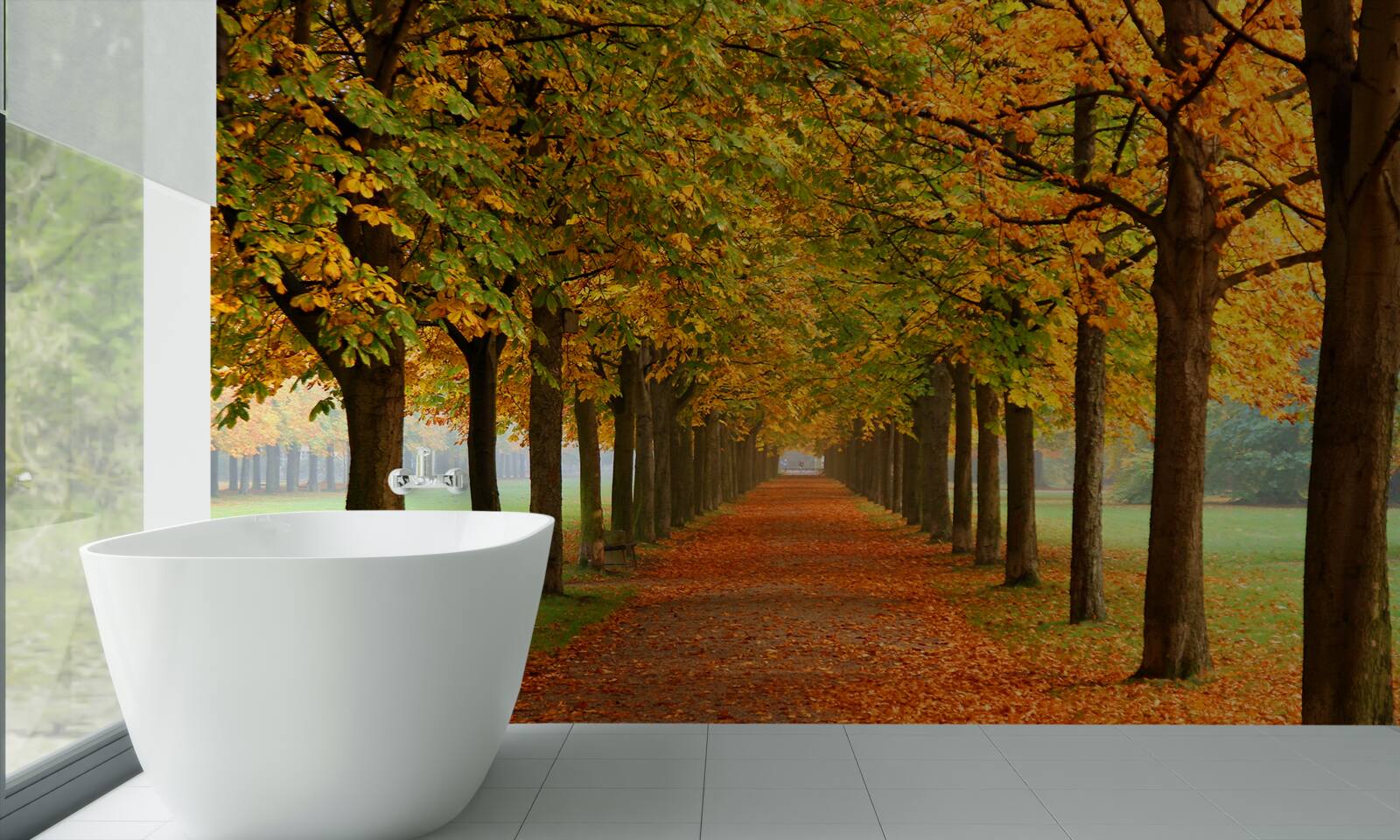 Fototapet cărare nesfârșită de toamnă