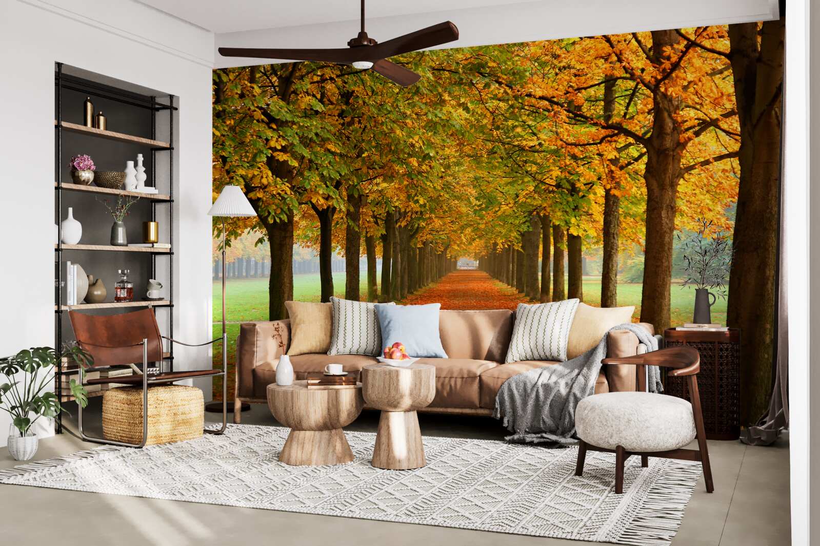 Fototapet cărare nesfârșită de toamnă