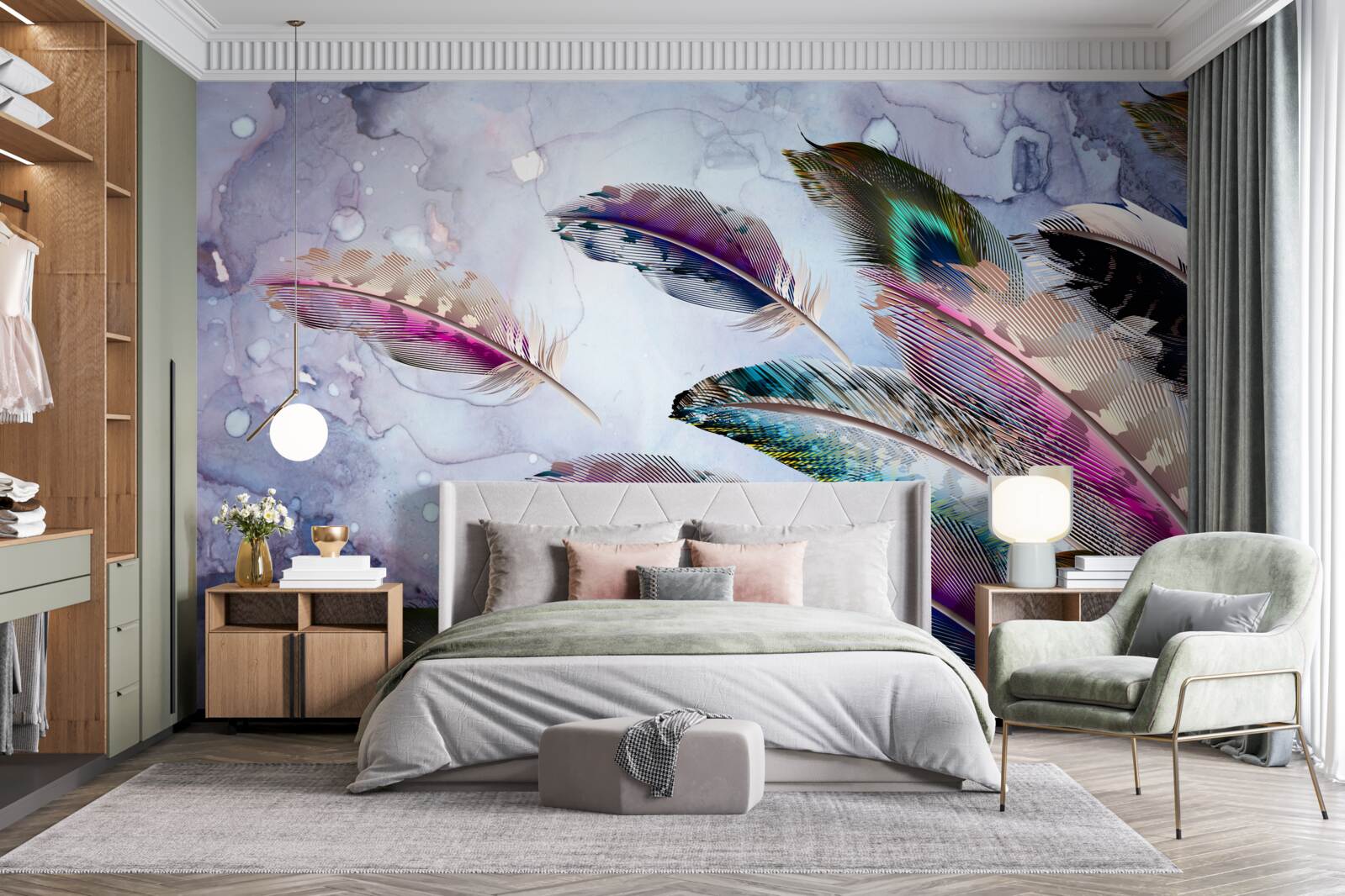 Fototapet penajul păsării magice