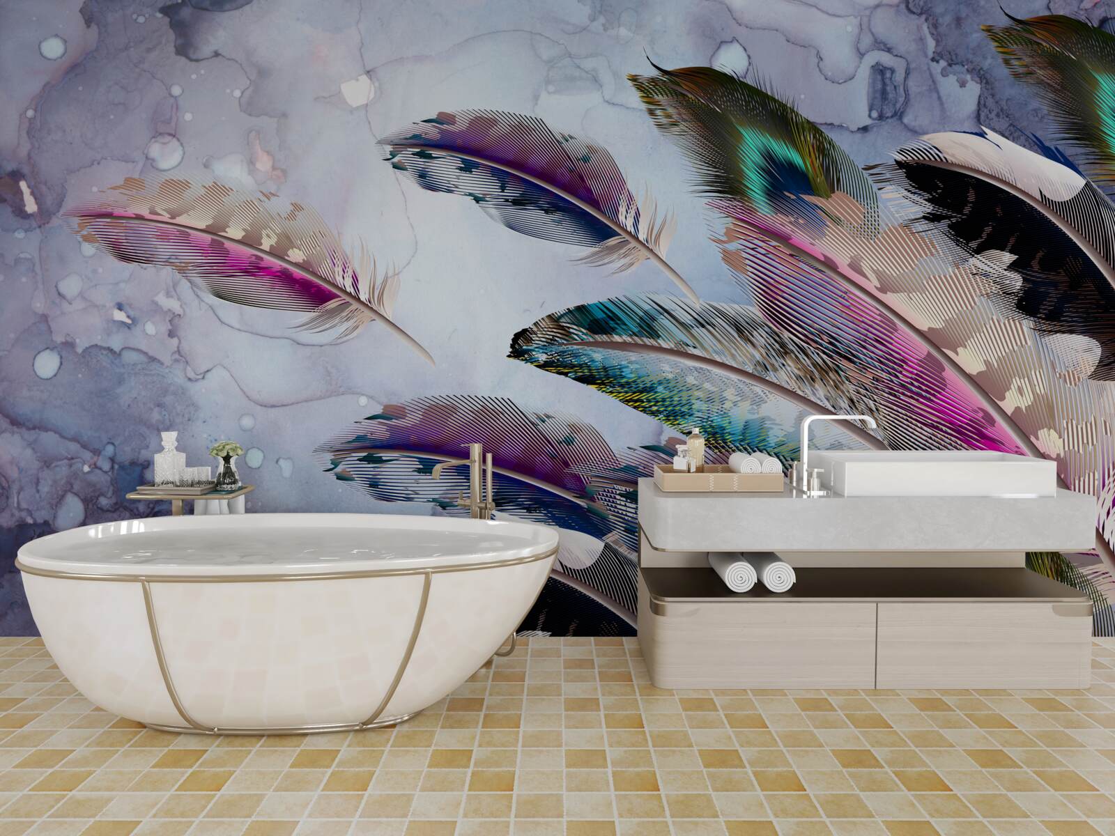 Fototapet penajul păsării magice