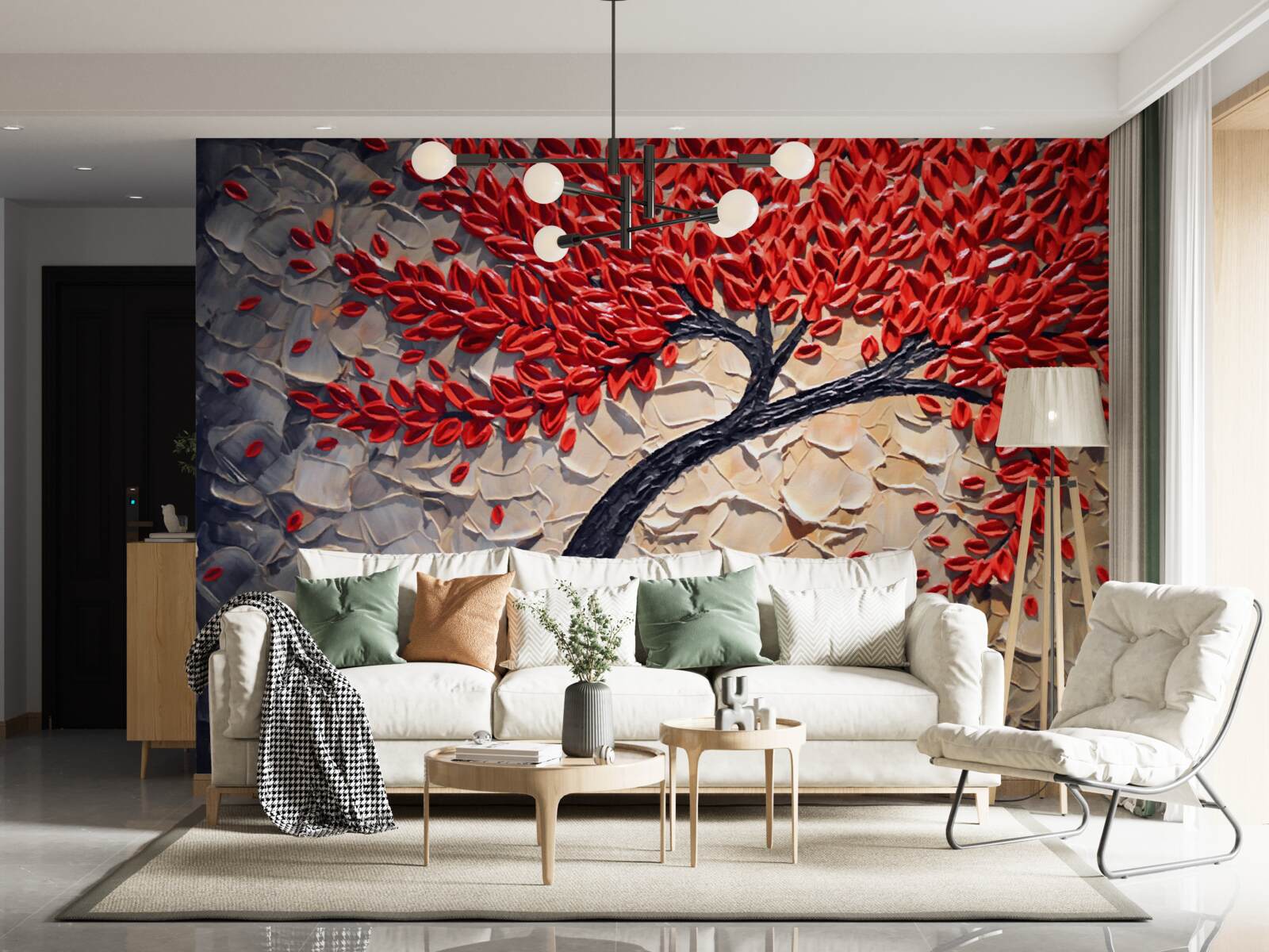 Fototapet copac mahon frumos în plină floare