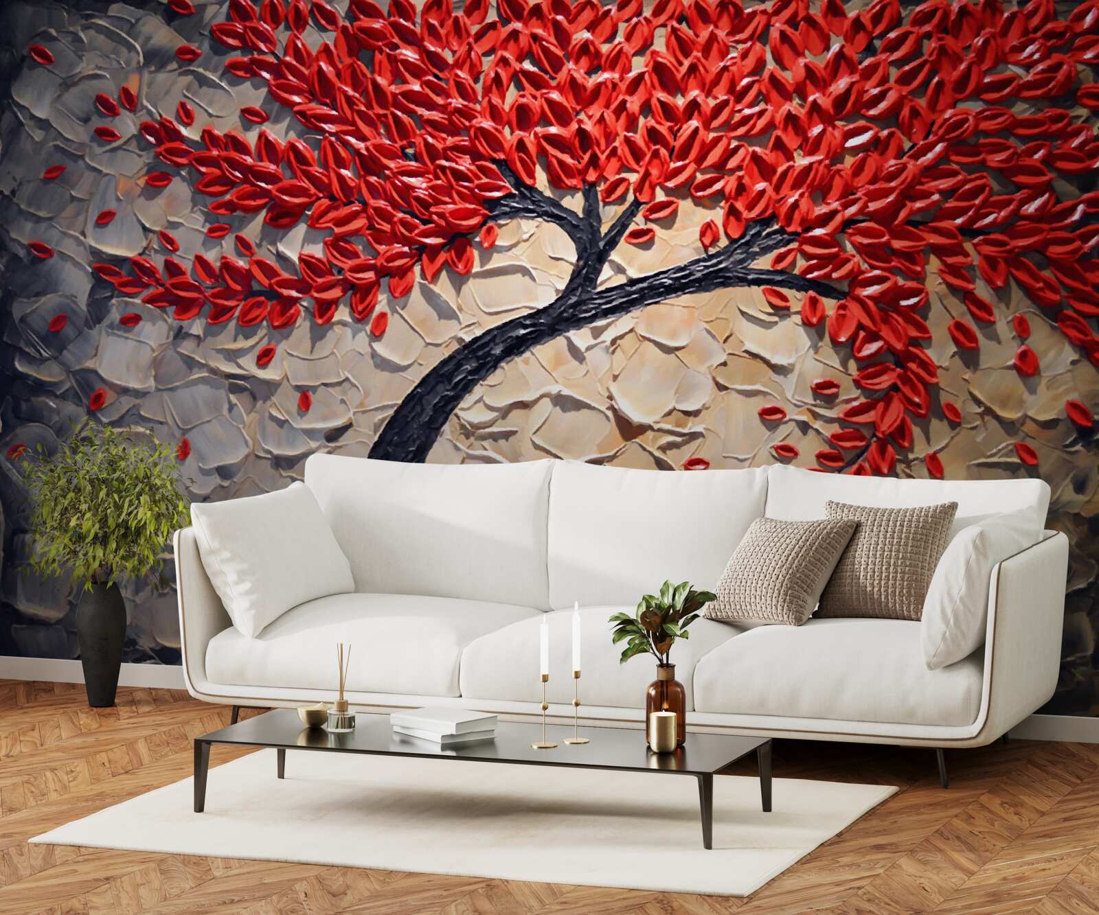 Fototapet copac mahon frumos în plină floare