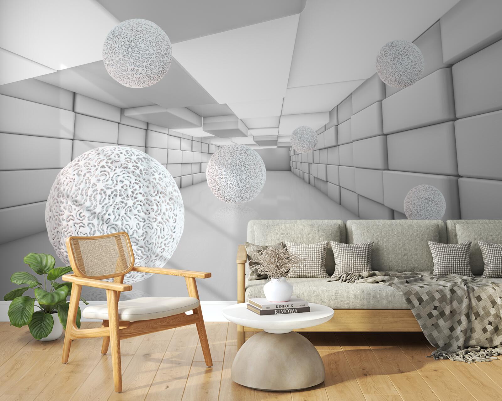 Fototapet tunelurile dreptunghiulare sunt umplute cu bile transparente