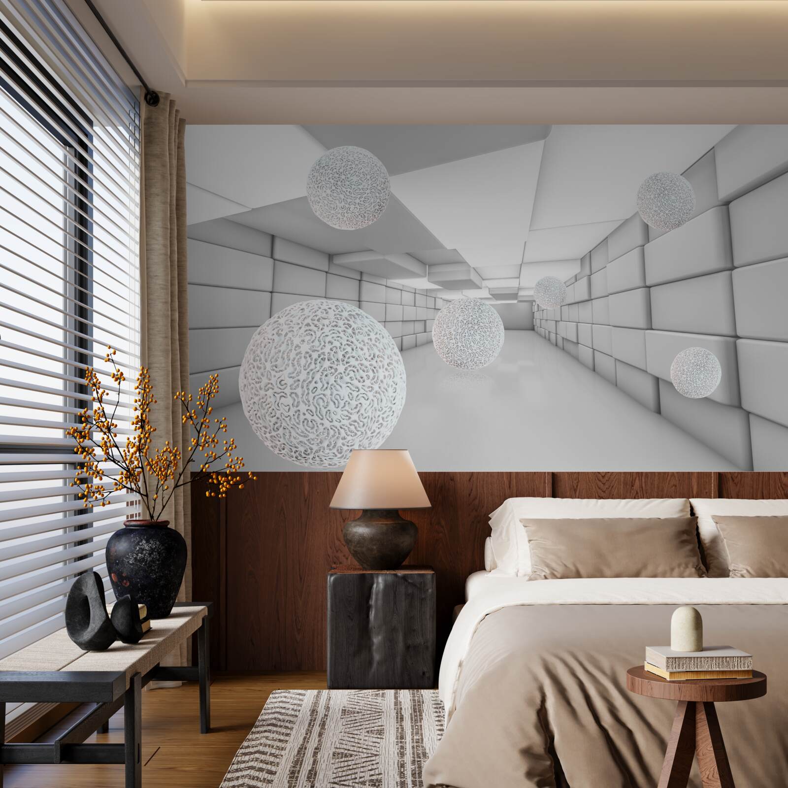 Fototapet tunelurile dreptunghiulare sunt umplute cu bile transparente