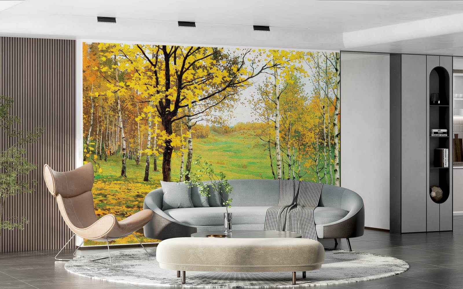 Fototapet Pădurea de toamnă este învăluită în nuanțe uimitoare