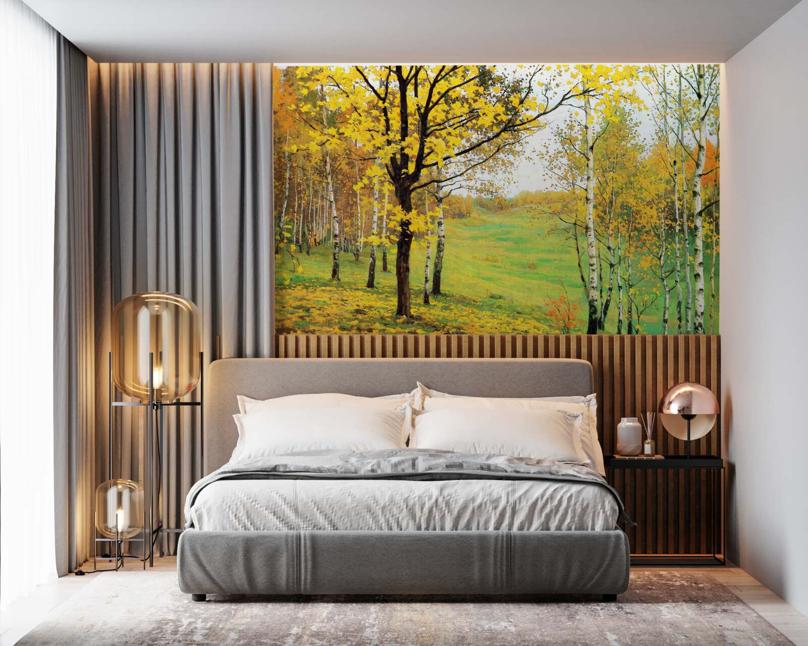 Fototapet Pădurea de toamnă este învăluită în nuanțe uimitoare