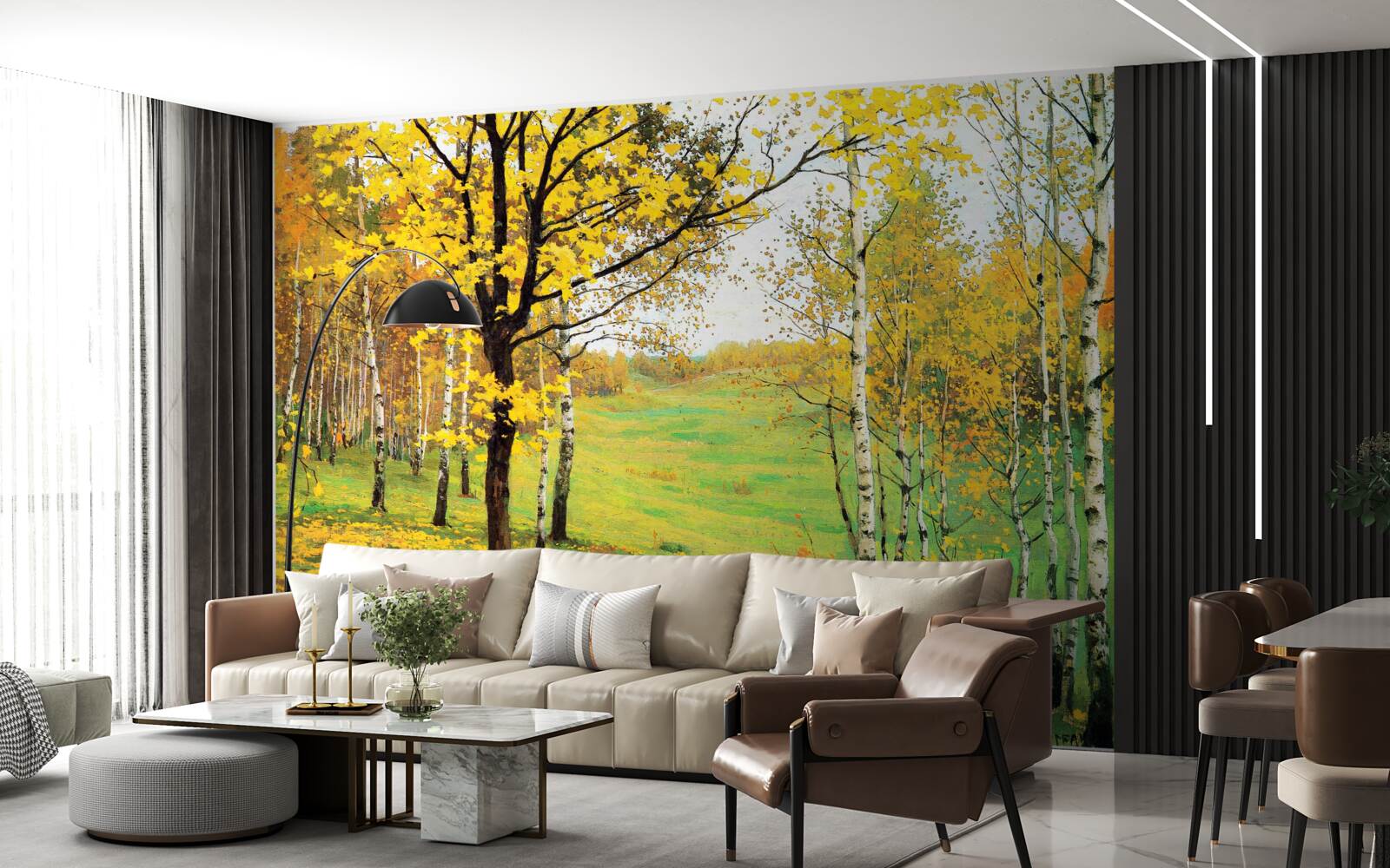 Fototapet Pădurea de toamnă este învăluită în nuanțe uimitoare