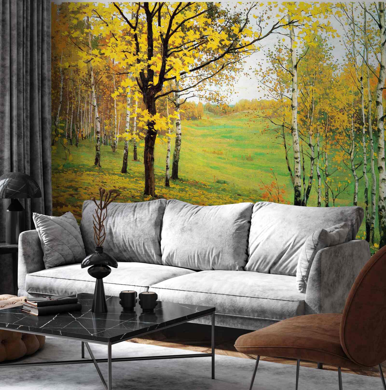 Fototapet Pădurea de toamnă este învăluită în nuanțe uimitoare