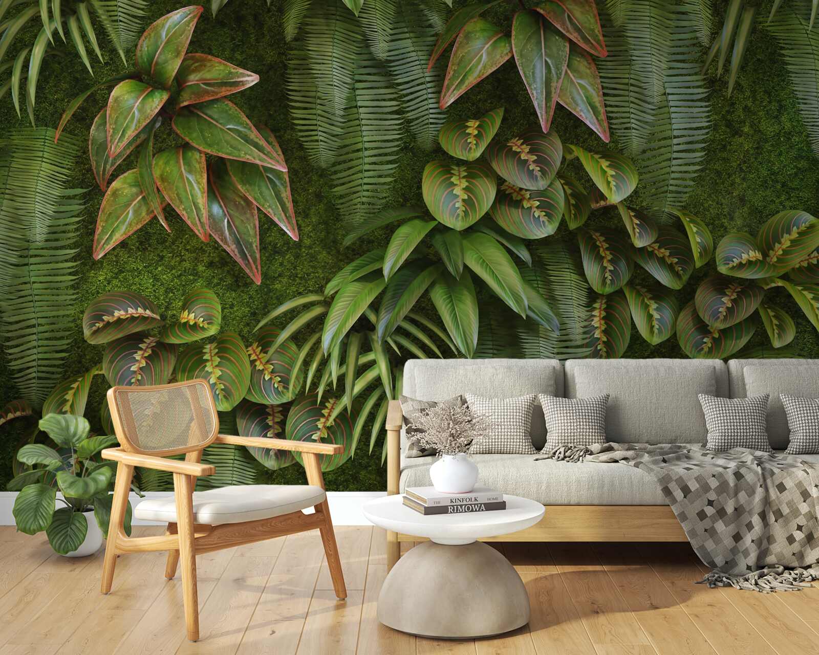 Fototapet frunzele bananelor și ale ferigilor sunt verde închis