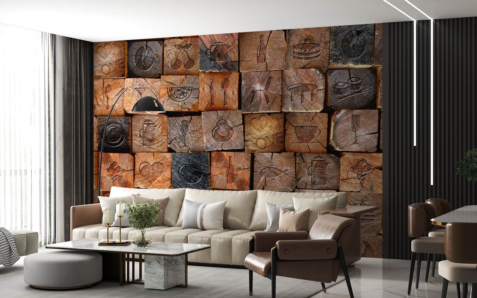 Fototapet placă de pavaj din lemn natural