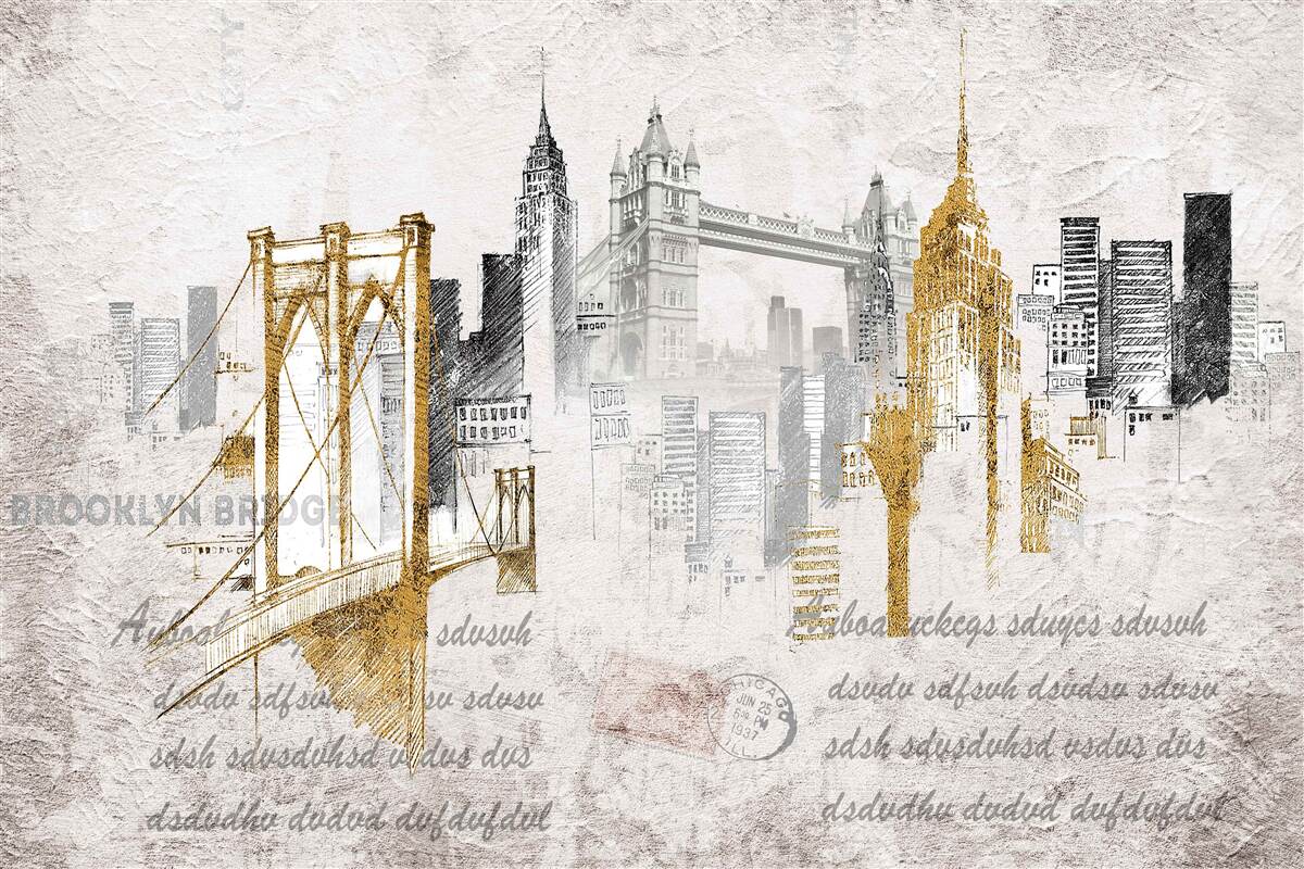 Fototapet abstract new york în stil vintage