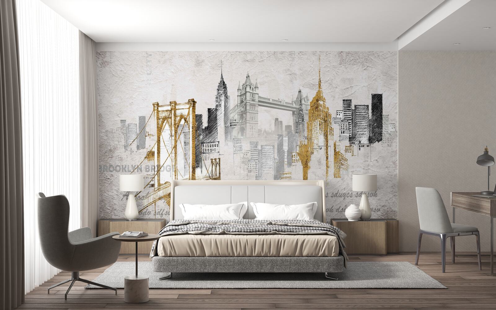 Fototapet abstract new york în stil vintage