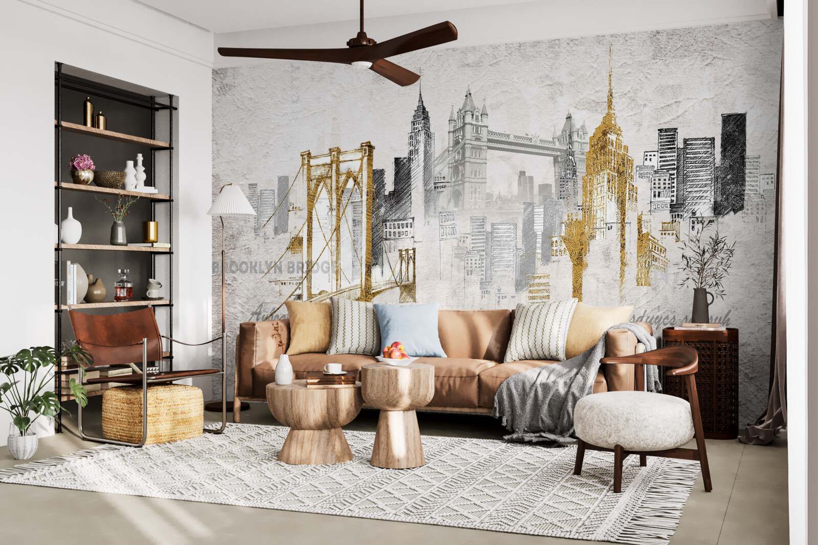 Fototapet abstract new york în stil vintage