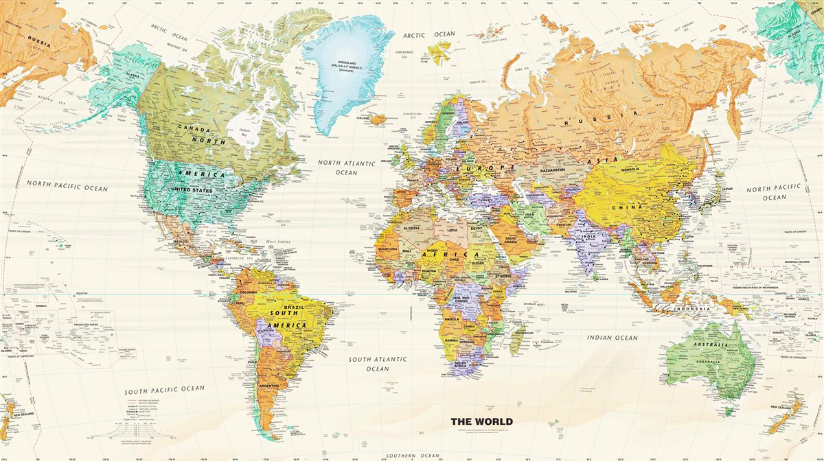 Fototapet harta globală a pământului