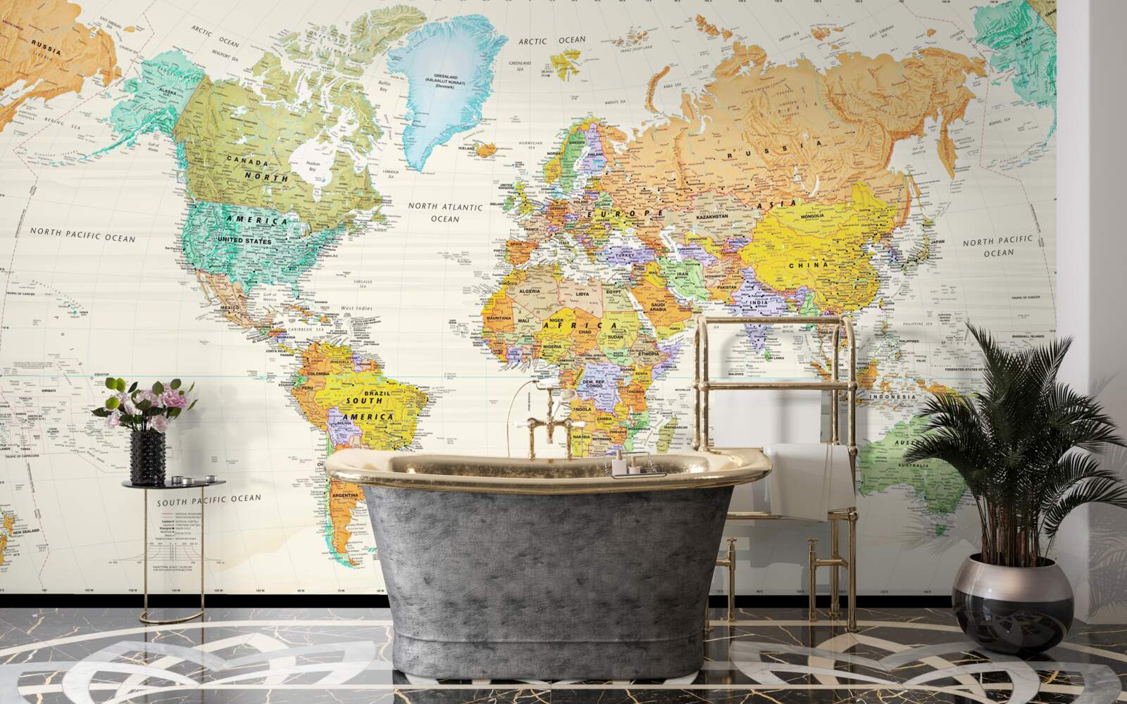 Fototapet harta globală a pământului