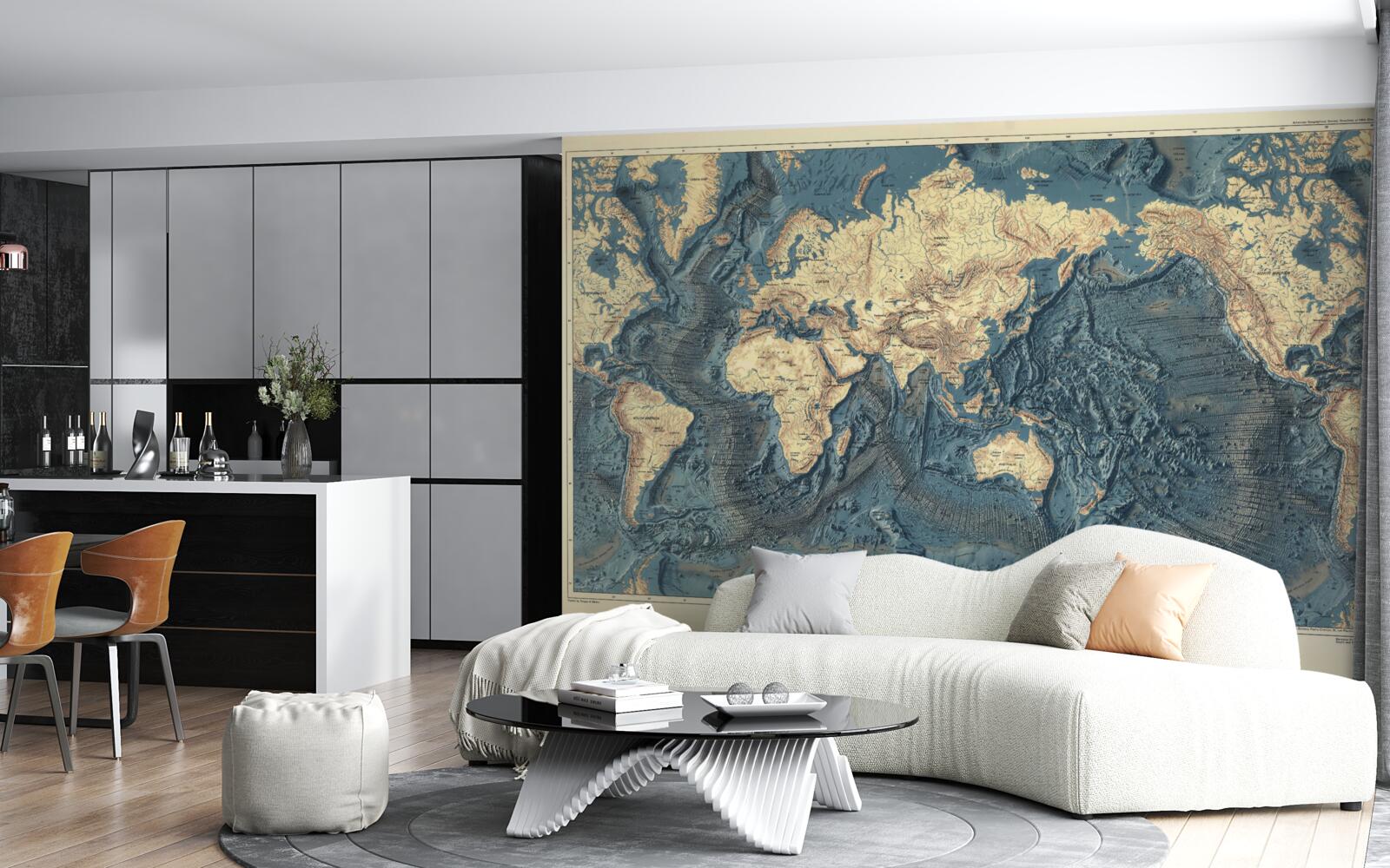 Fototapet fundul oceanului în relief