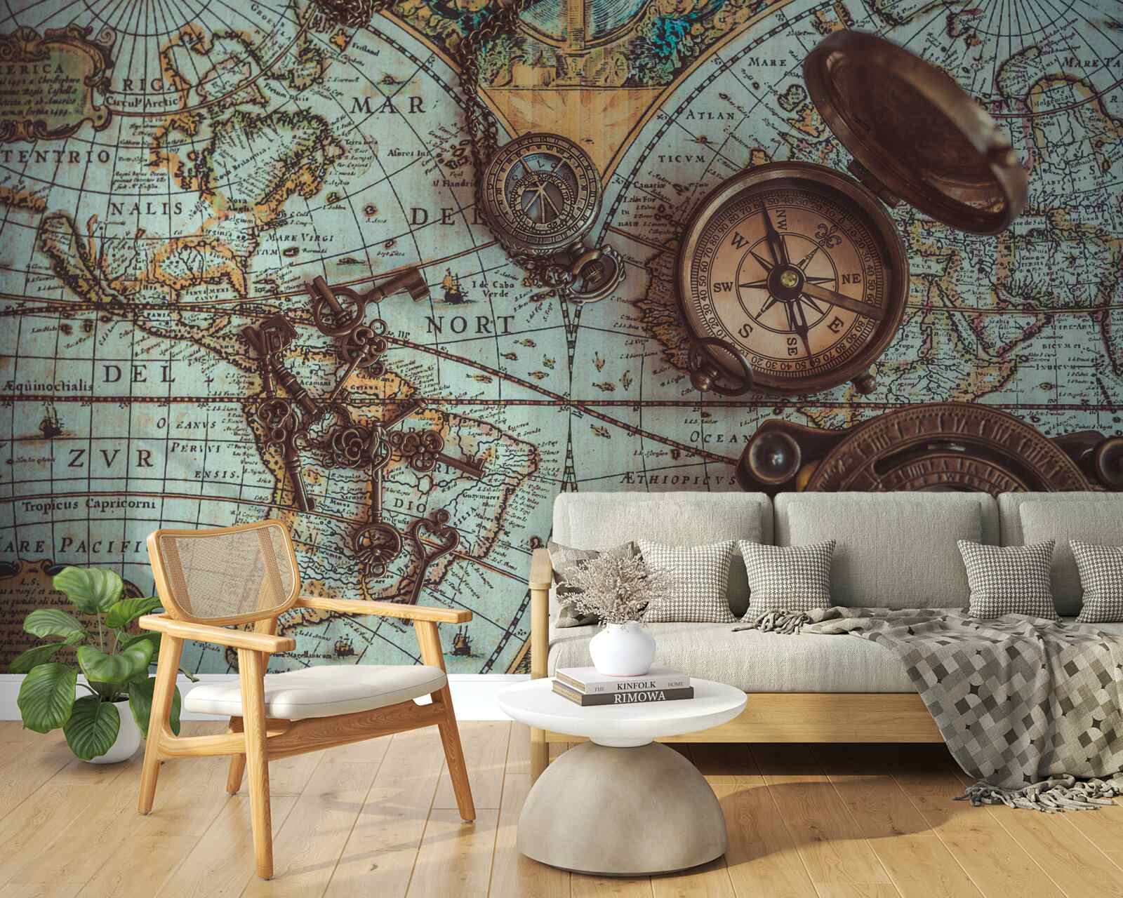 Fototapet compasuri din trecut pe hartă