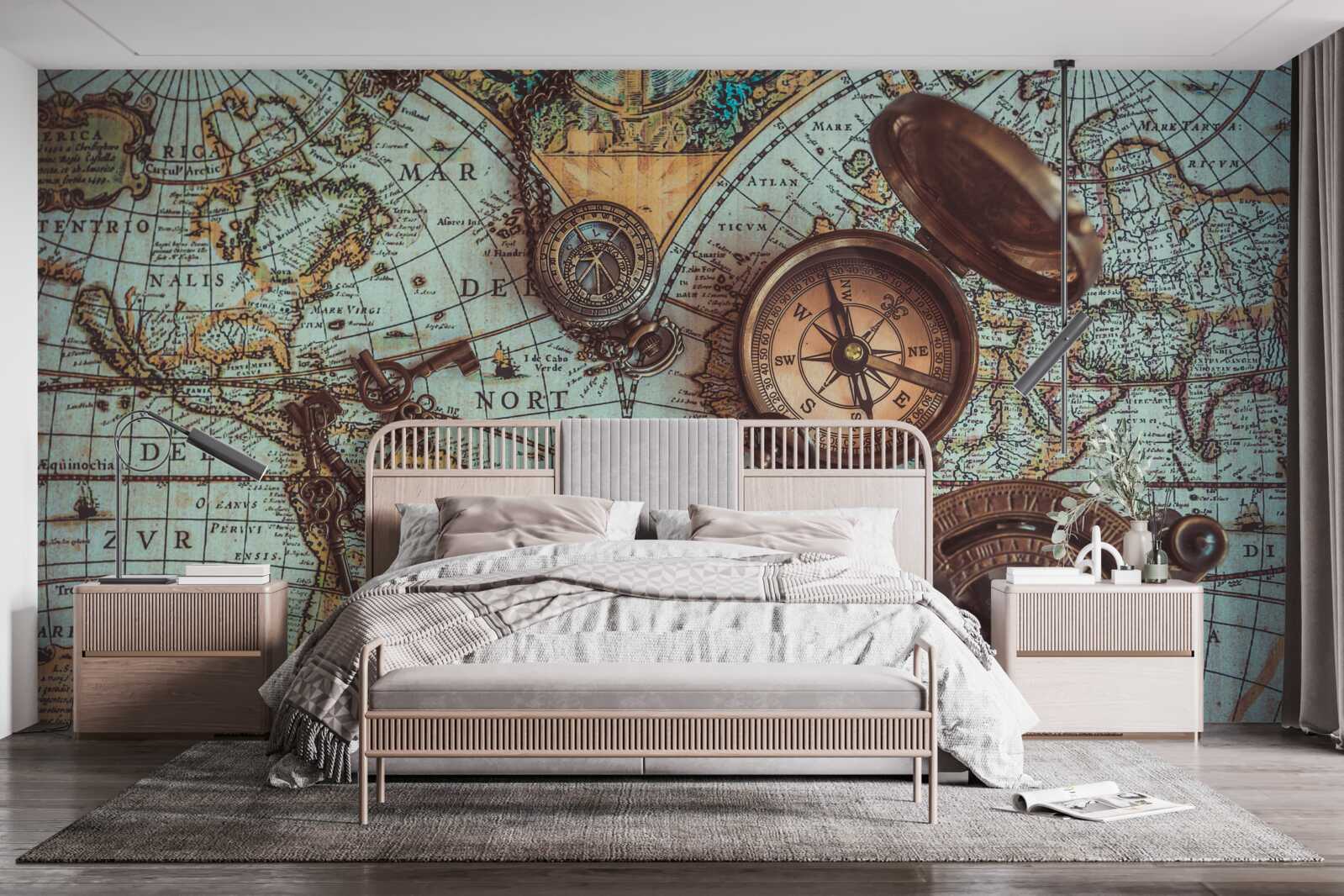 Fototapet compasuri din trecut pe hartă