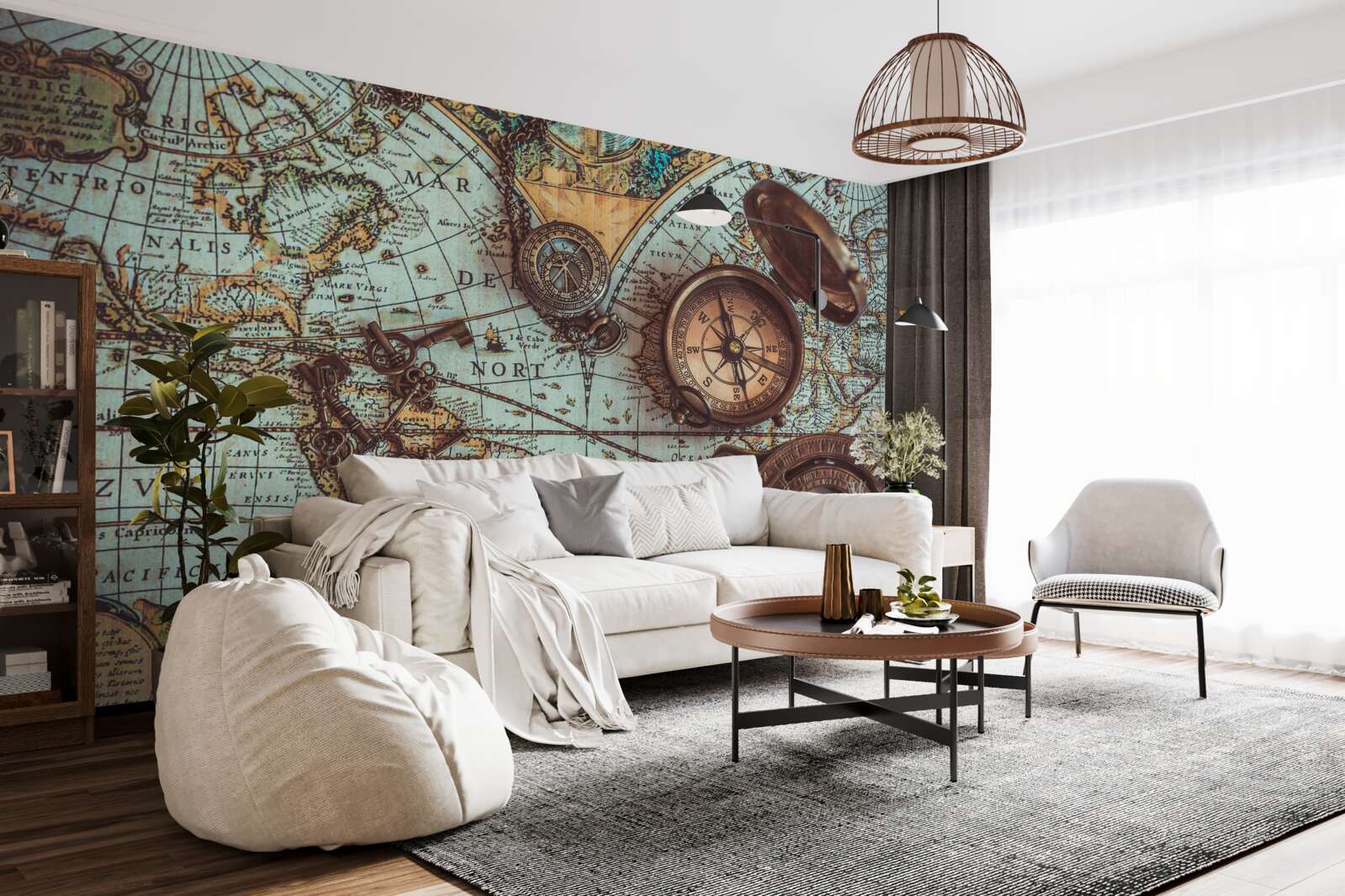 Fototapet compasuri din trecut pe hartă