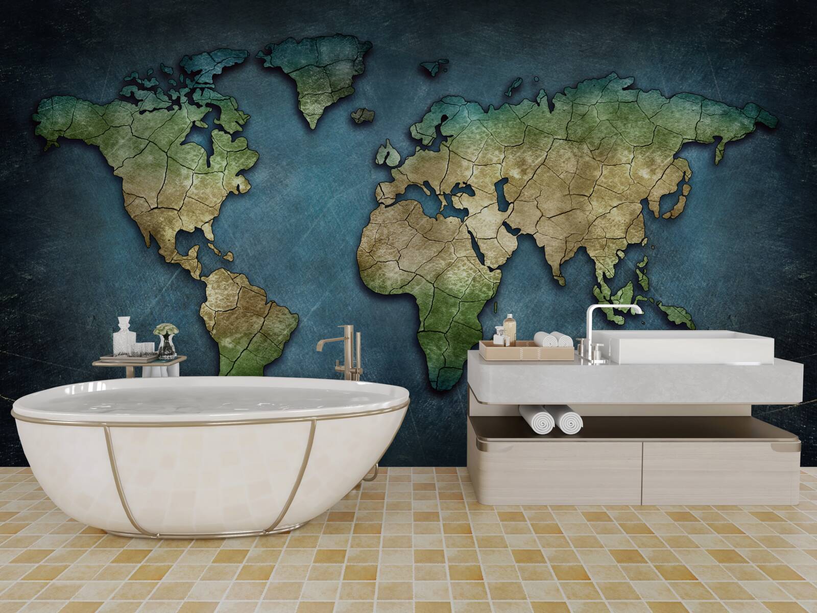 Fototapet harta lumii pentru perete
