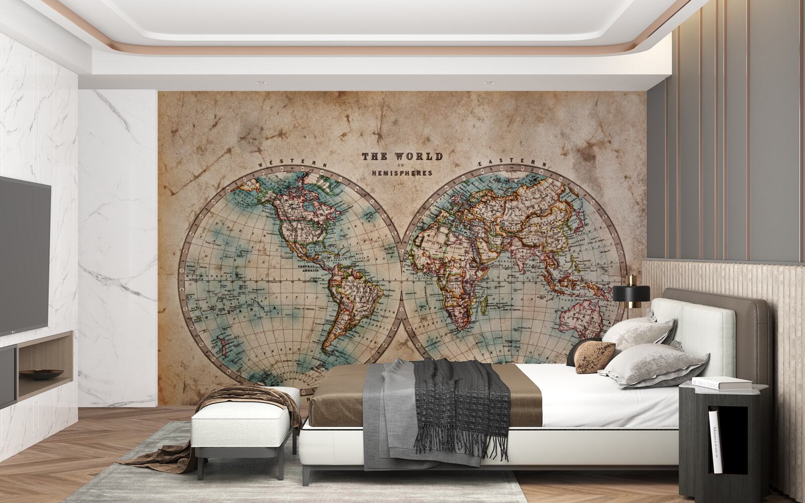 Fototapet atlas geografic antic în două volume