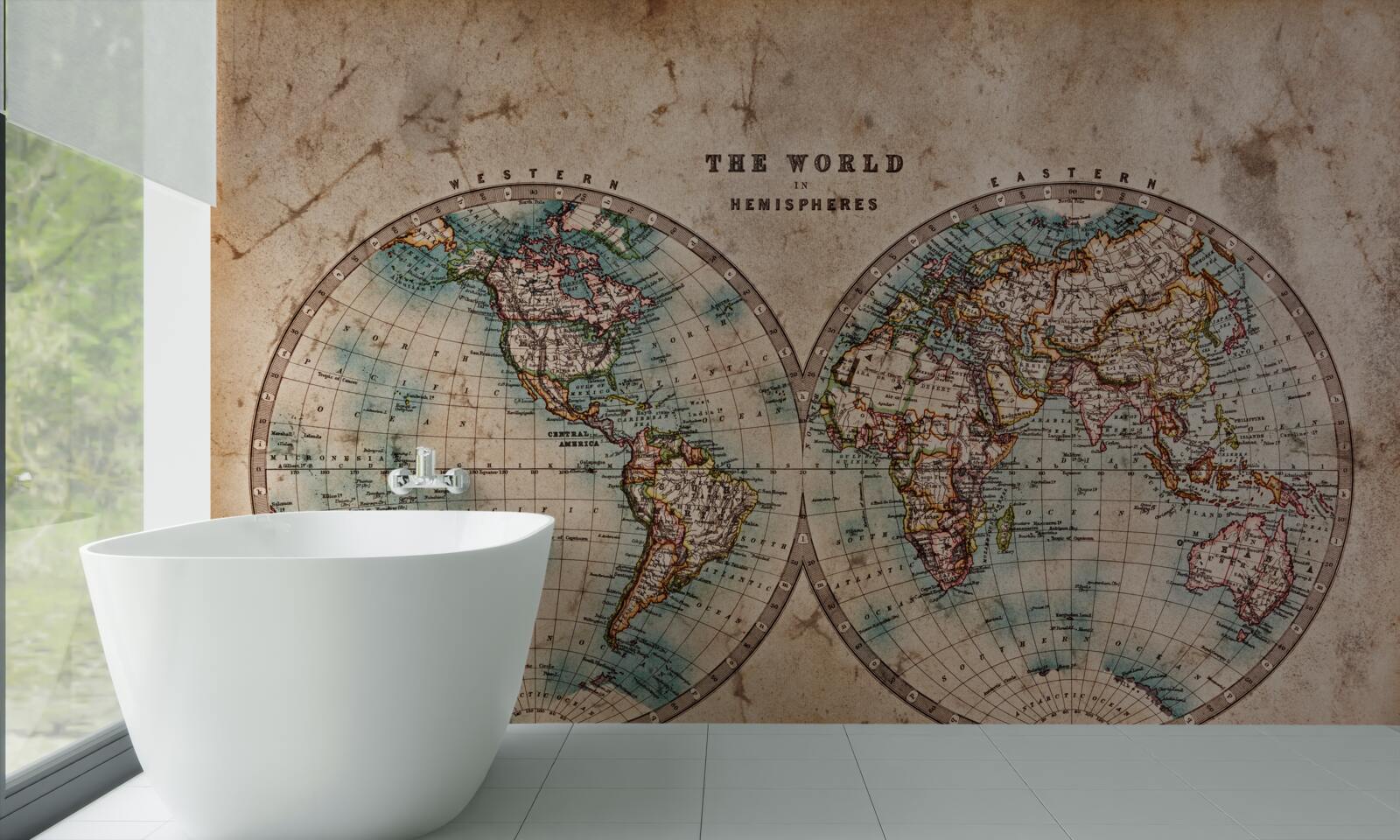 Fototapet atlas geografic antic în două volume