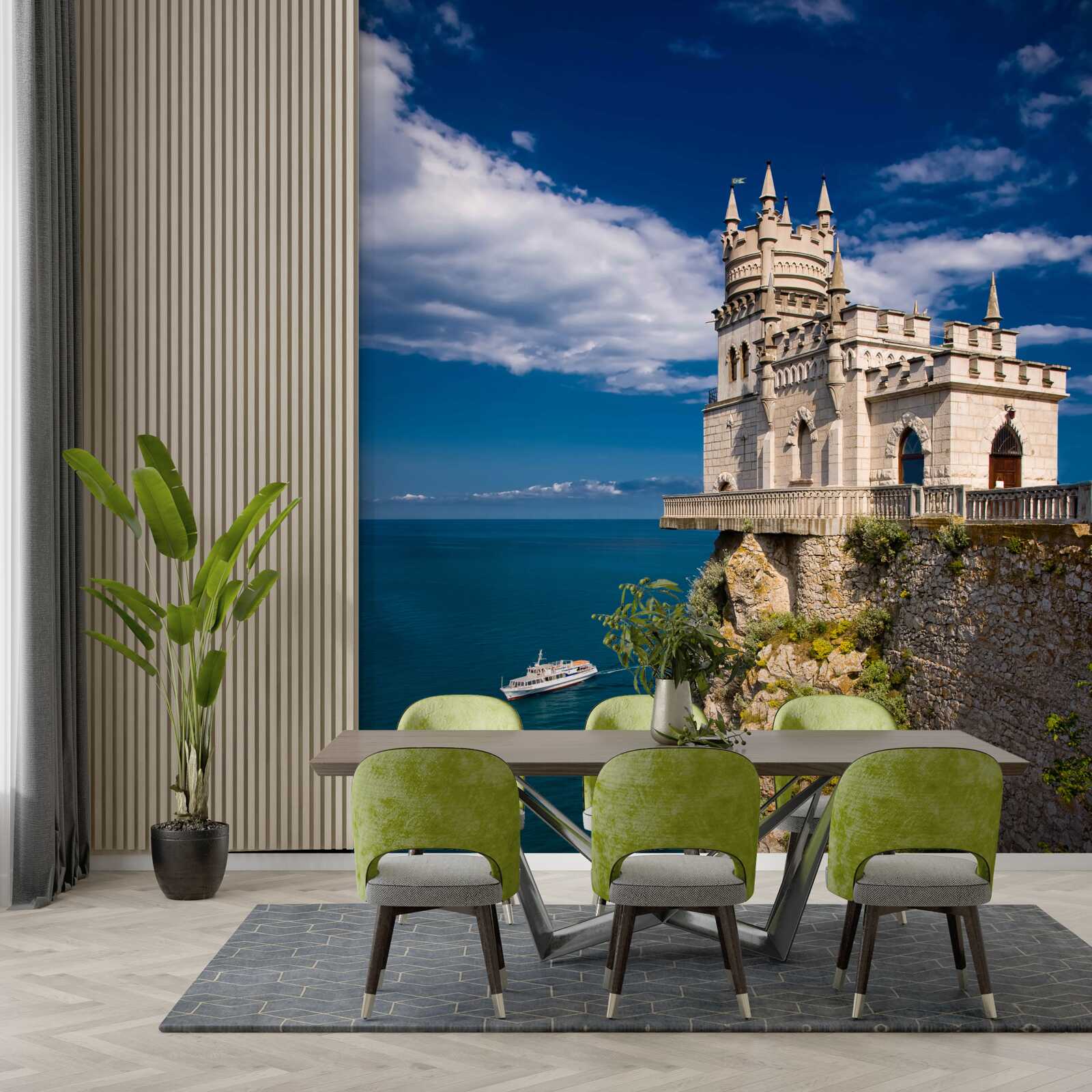 Fototapet fortăreață pe marginea unei faleze