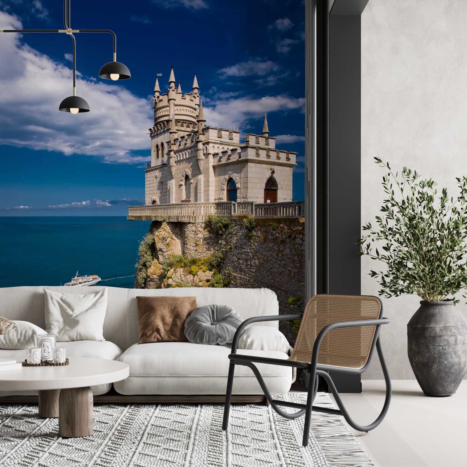 Fototapet fortăreață pe marginea unei faleze