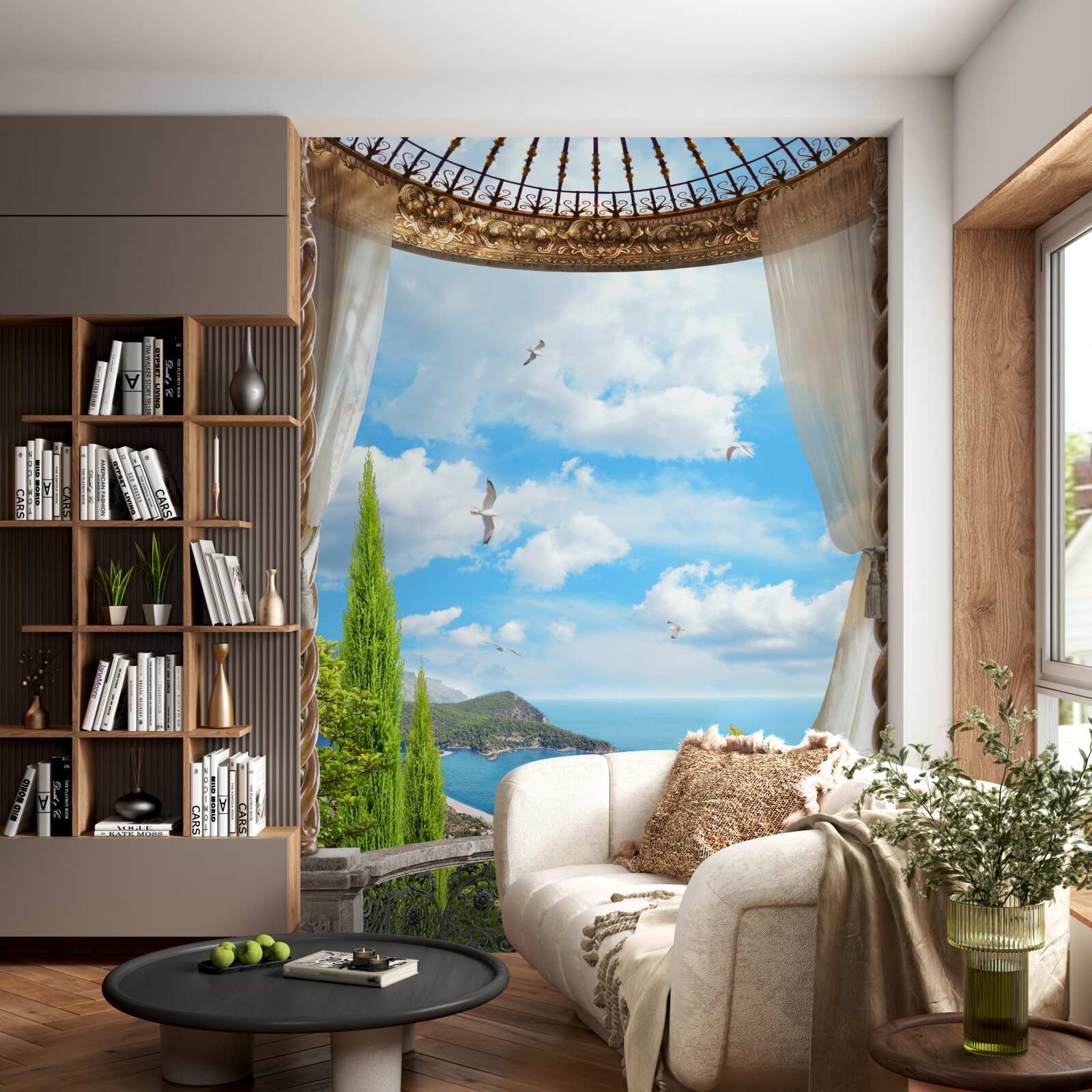 Fototapet verandă cu vedere panoramică la mare