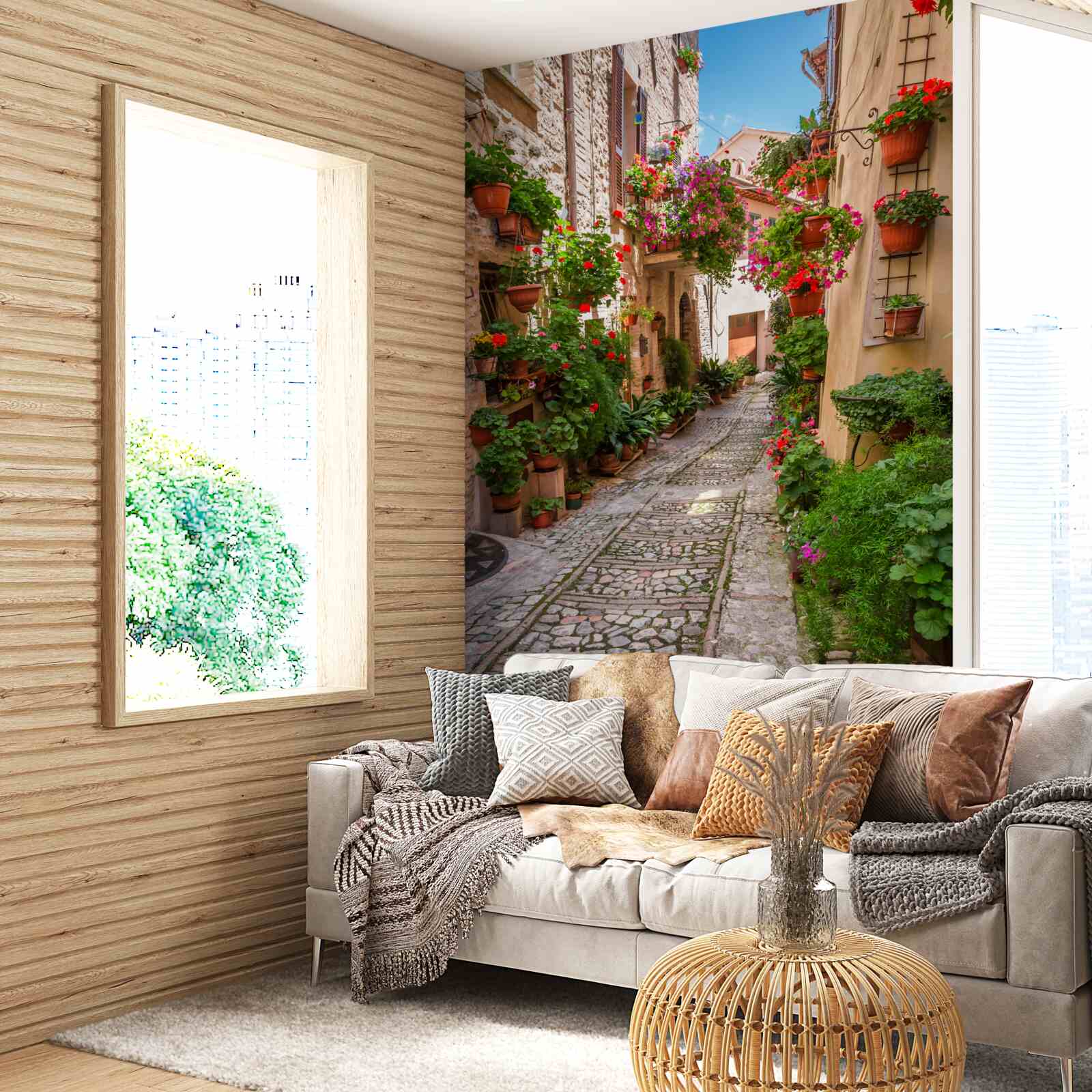 Fototapet stradă veche cu pavaj de piatră