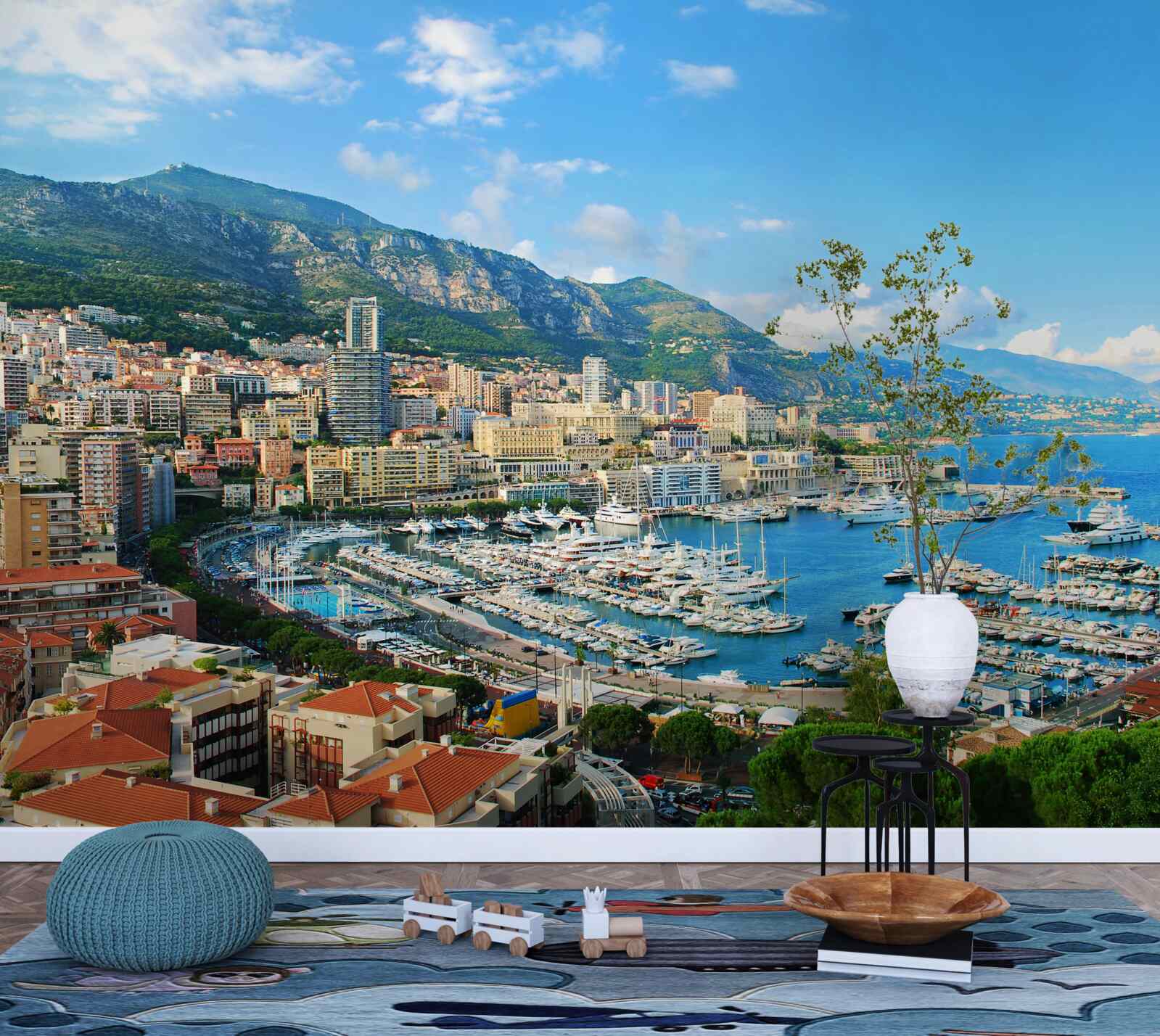 Fototapet monaco este un golf unde se adună multe iahturi