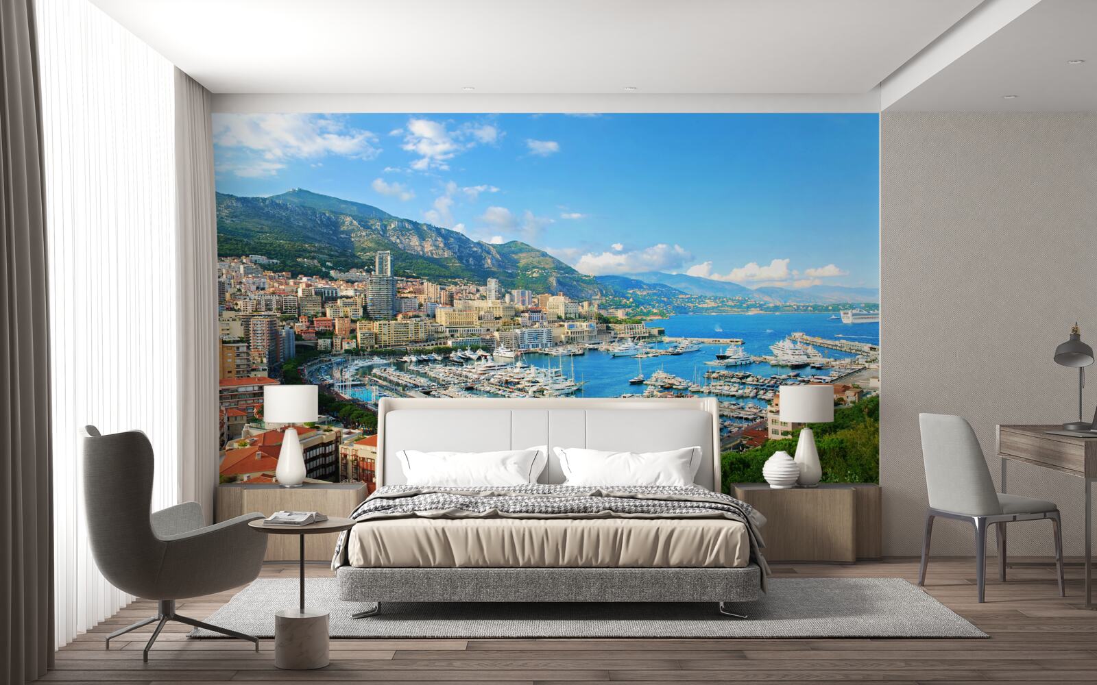 Fototapet monaco este un golf unde se adună multe iahturi