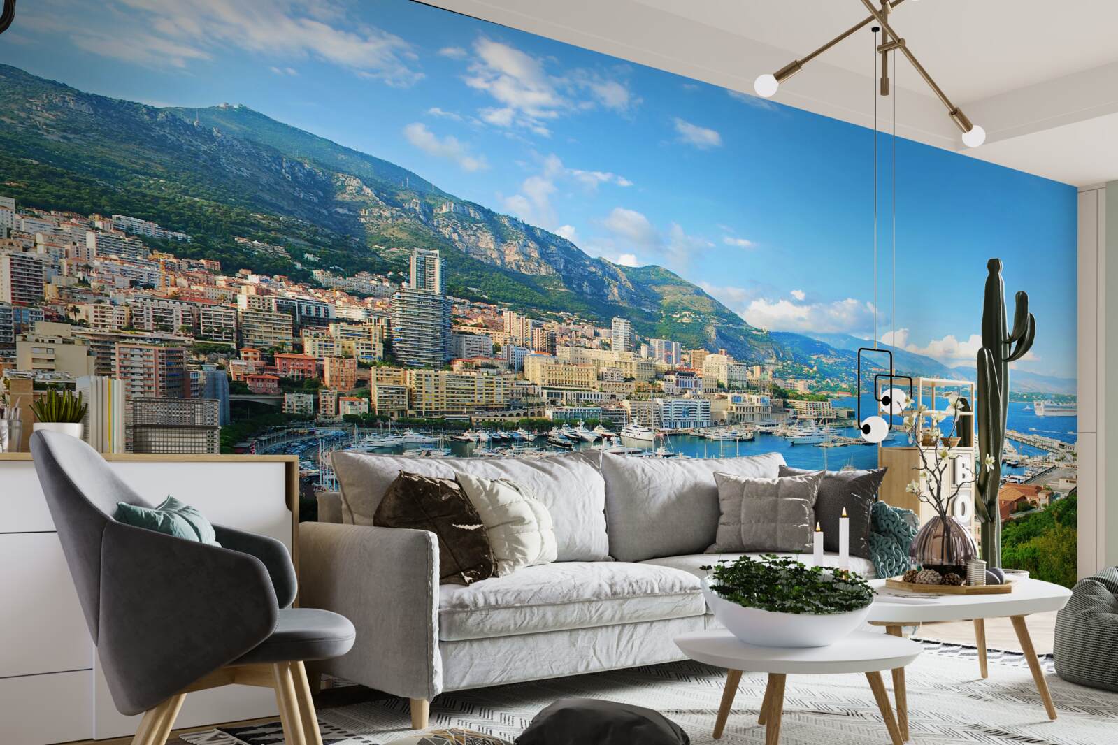 Fototapet monaco este un golf unde se adună multe iahturi