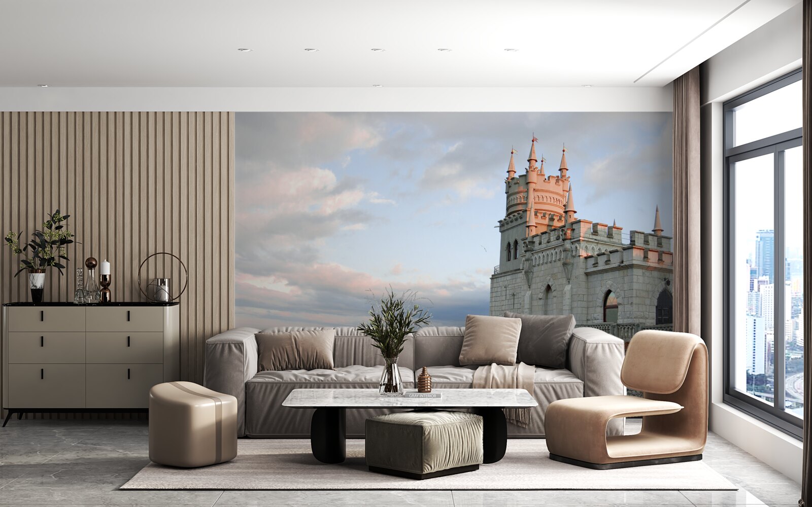 Fototapet cuib de rândunică în zori