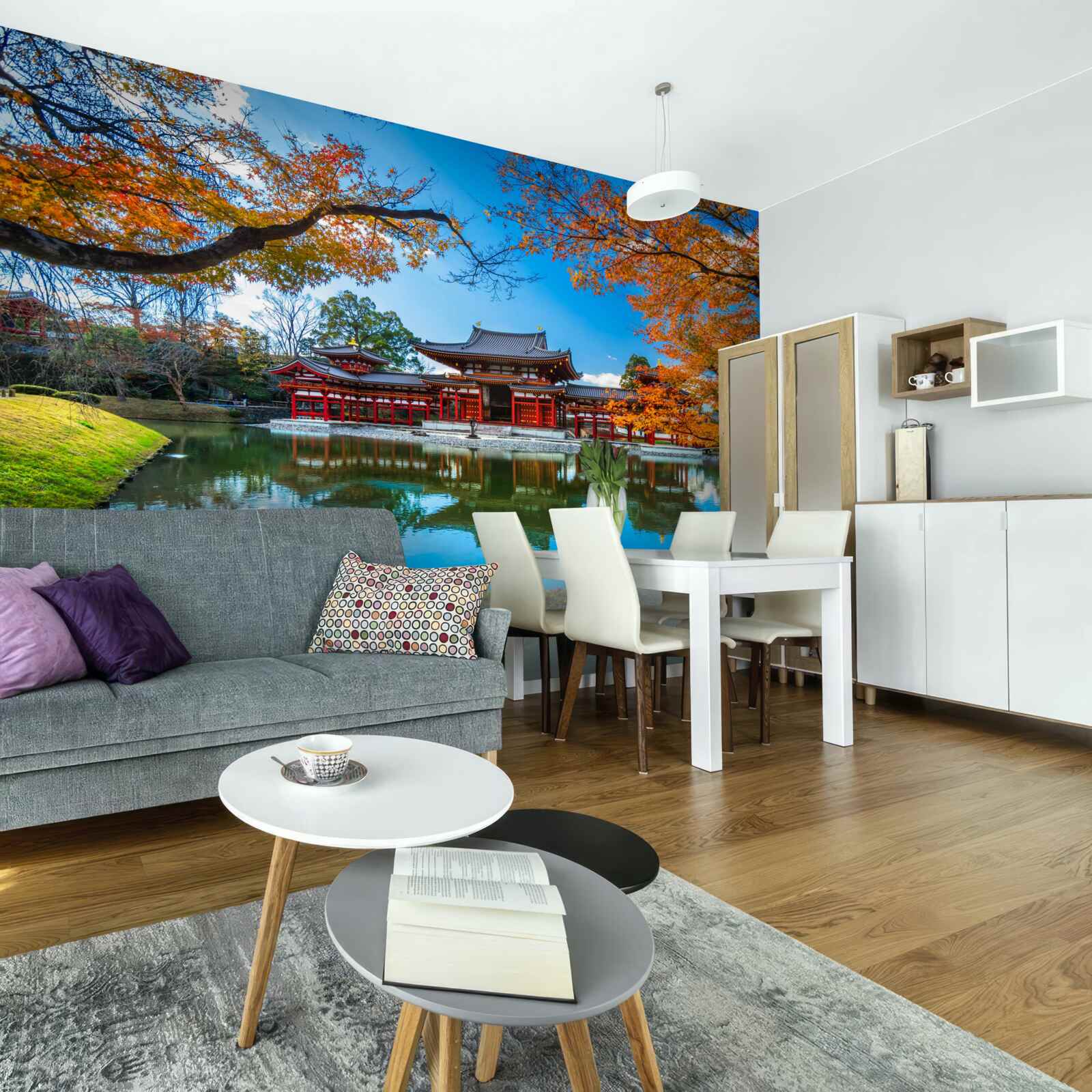 Fototapet reflecție de toamnă într-un parc japonez