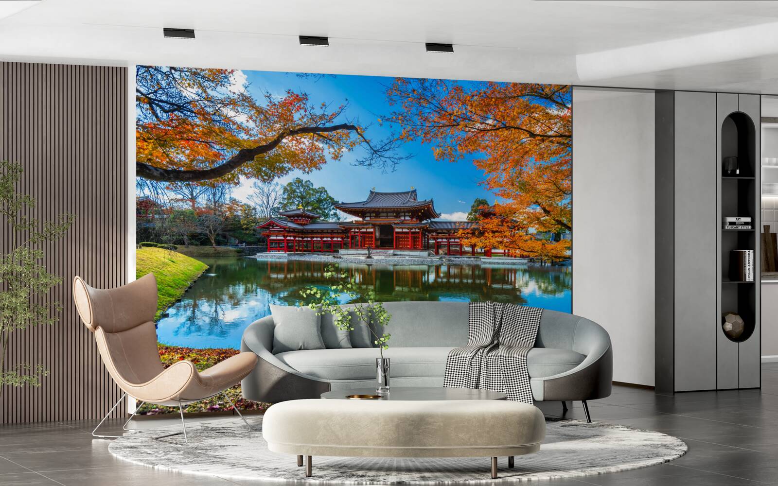 Fototapet reflecție de toamnă într-un parc japonez