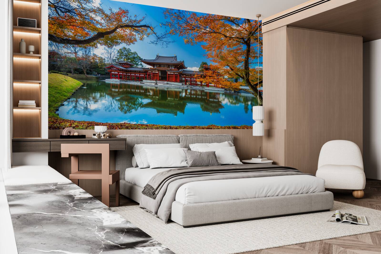 Fototapet reflecție de toamnă într-un parc japonez