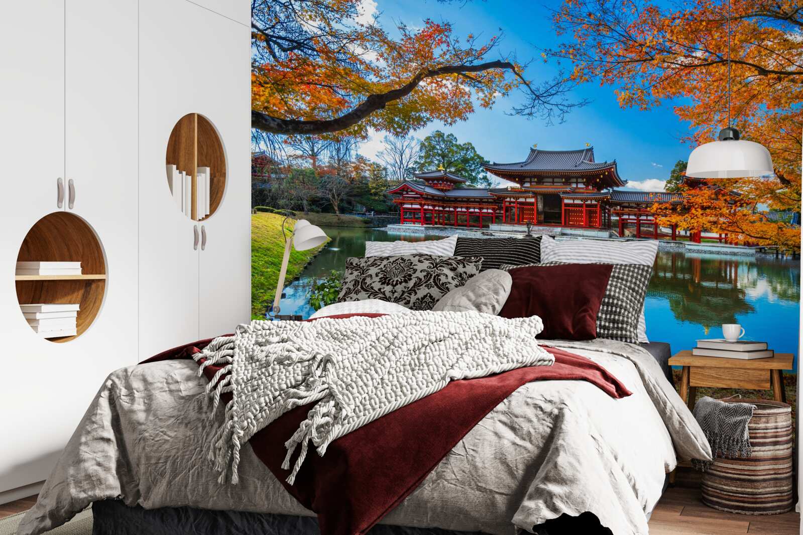 Fototapet reflecție de toamnă într-un parc japonez