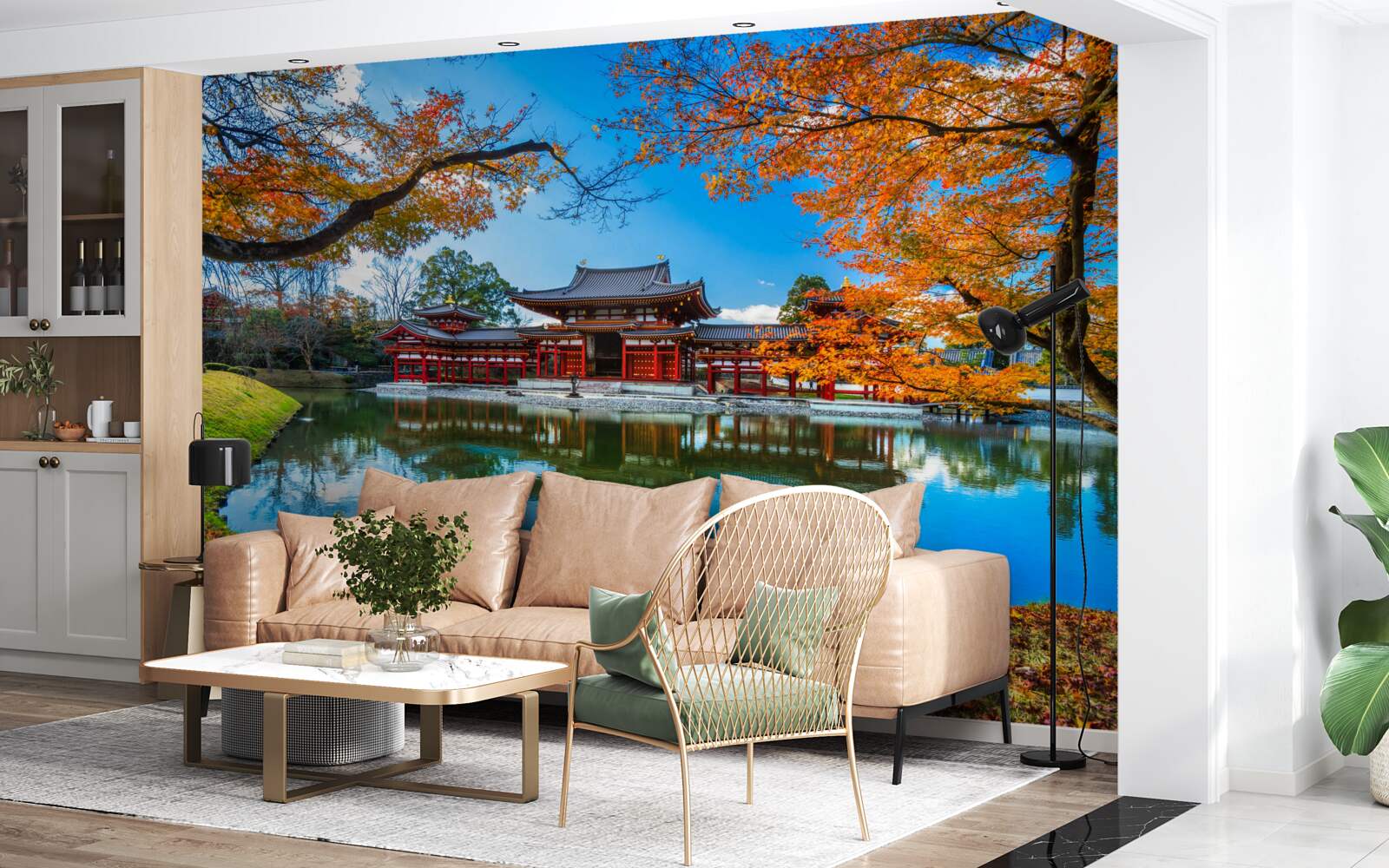 Fototapet reflecție de toamnă într-un parc japonez