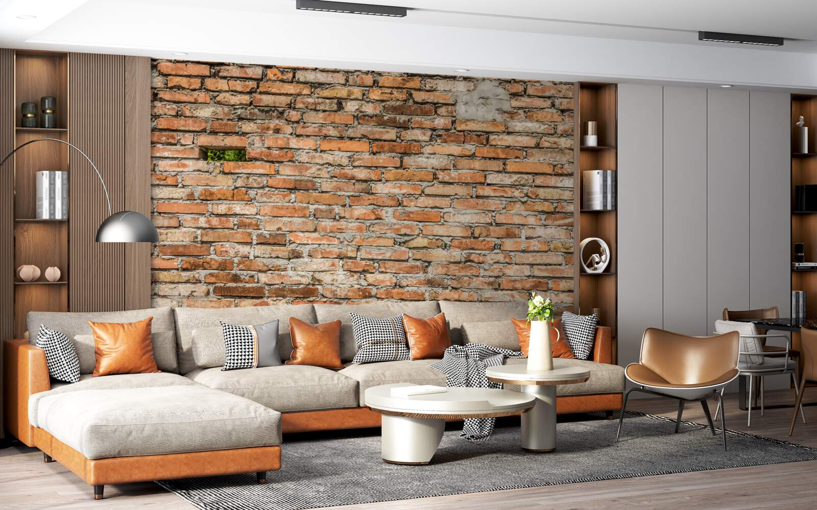 Fototapet Un zid cu cărămizi căzute care și-au pierdut prospețimea