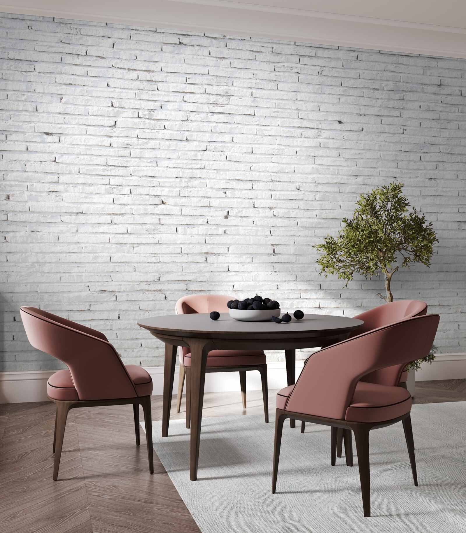 Fototapet Peretele este din cărămidă, cu un alb perfect